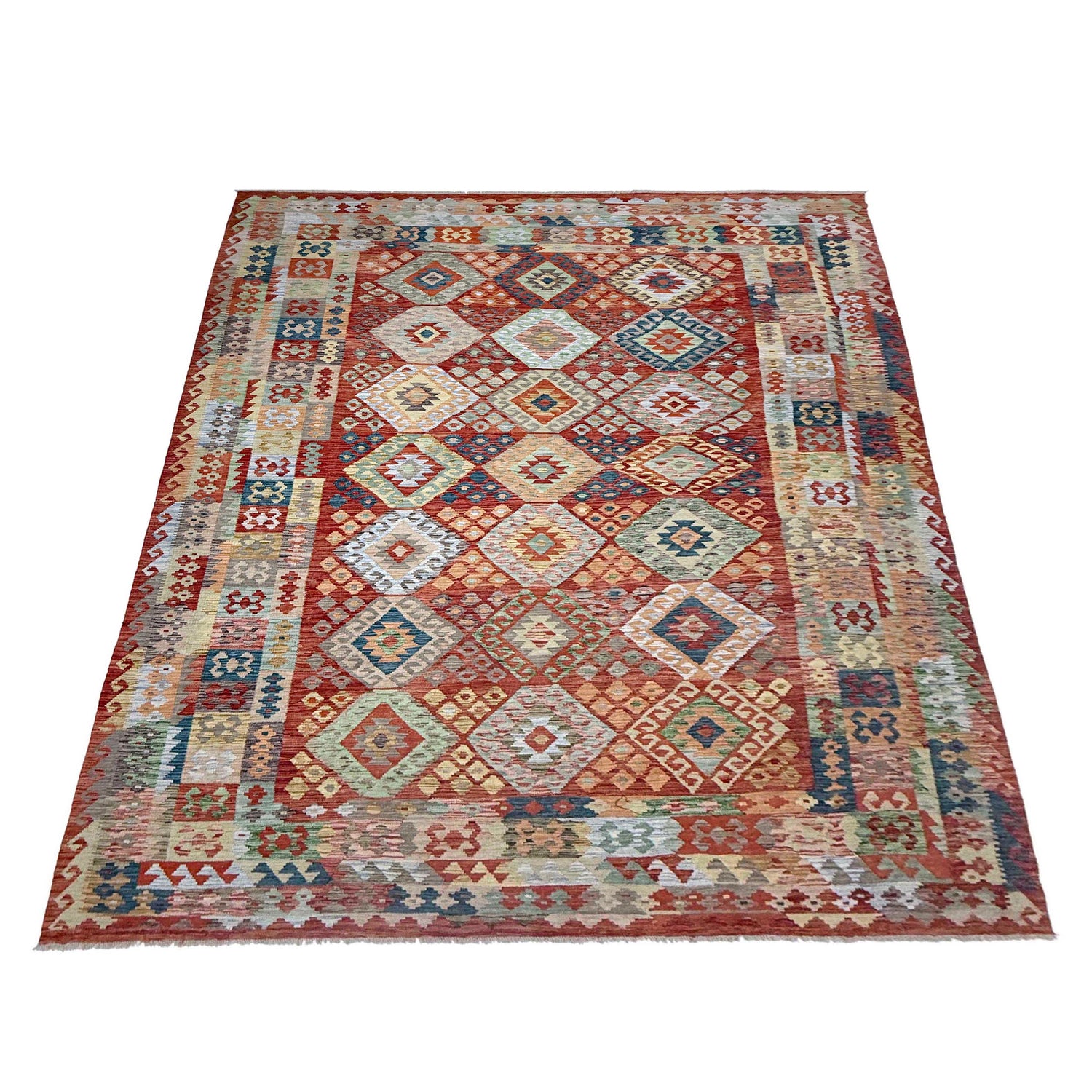 Handmade Multi Kilim Geometric 9x12 ft