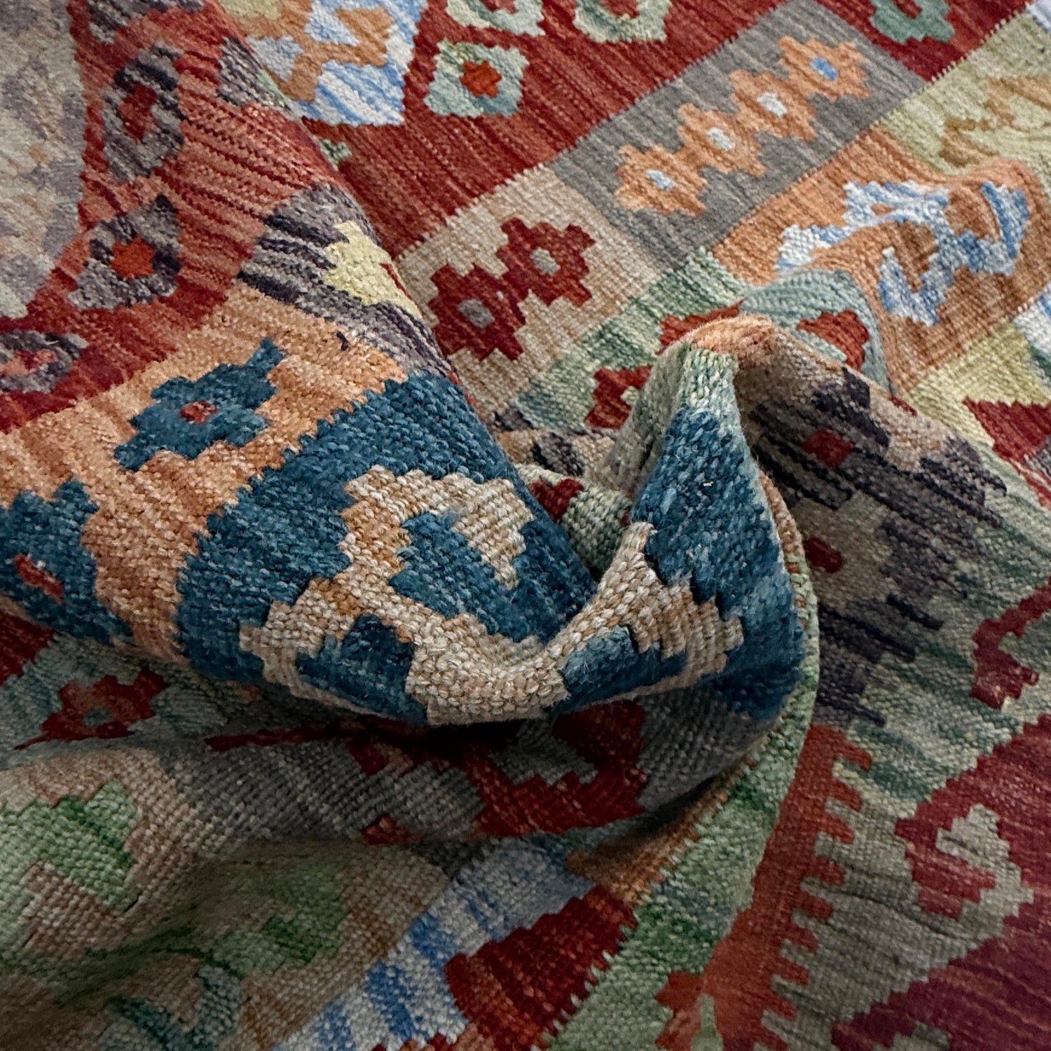 Handmade Multi Kilim Geometric 9x12 ft