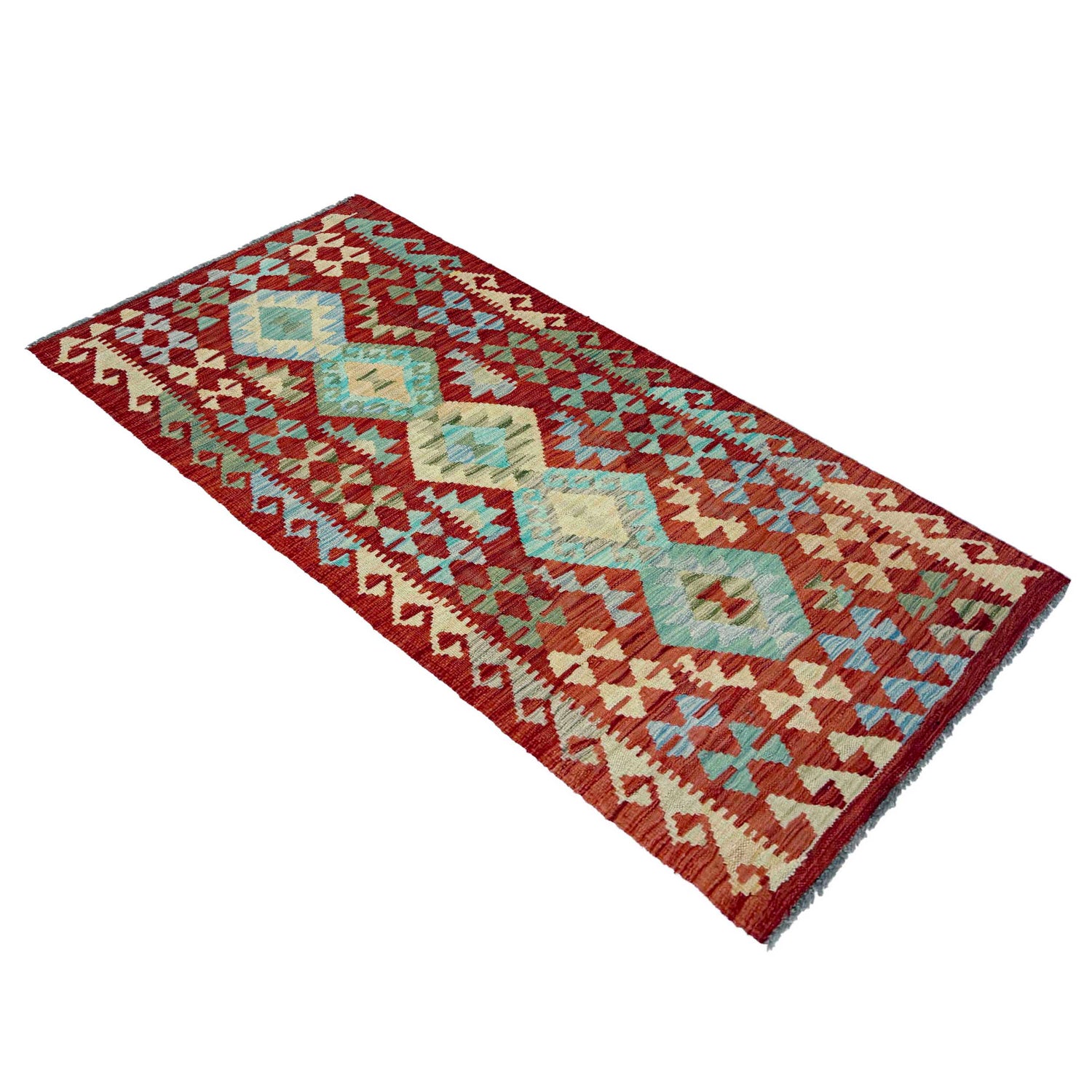 Handmade Multi Kilim Geometric 6' Runner