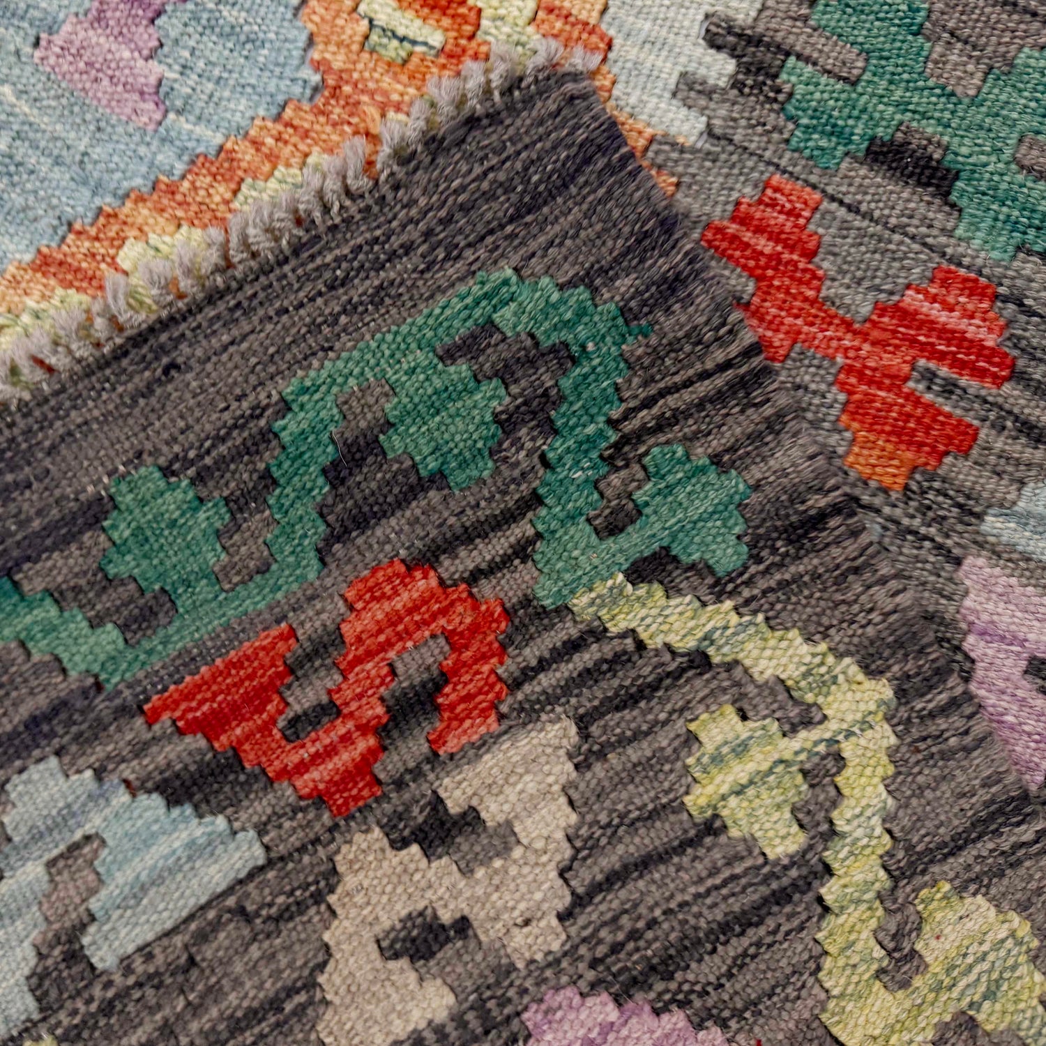 Handmade Multi Kilim Geometric 5x8 ft