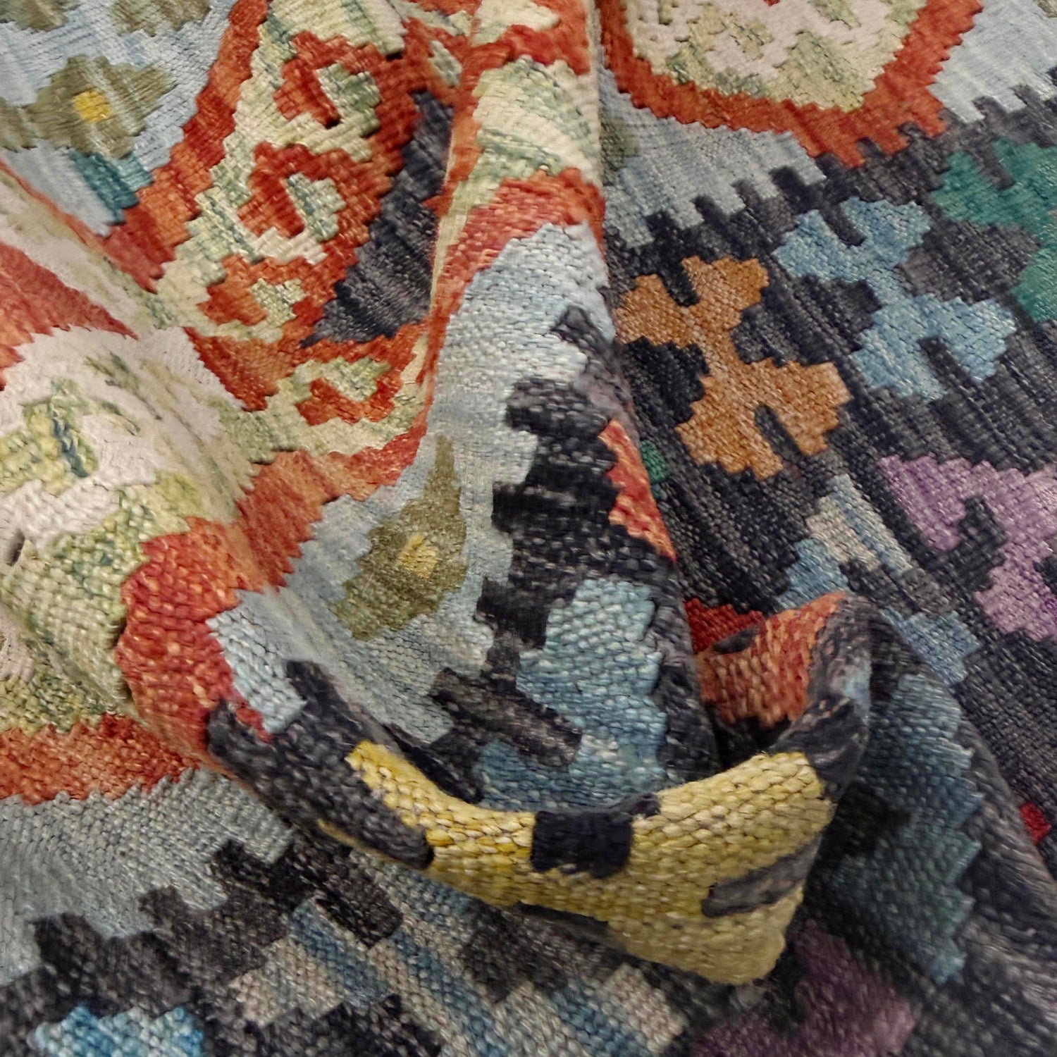 Handmade Multi Kilim Geometric 5x8 ft