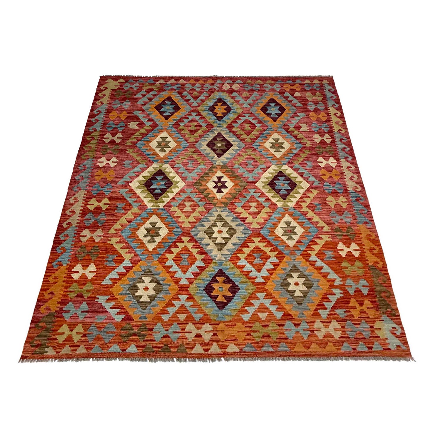 Handmade Multi Kilim Geometric 4x7 ft