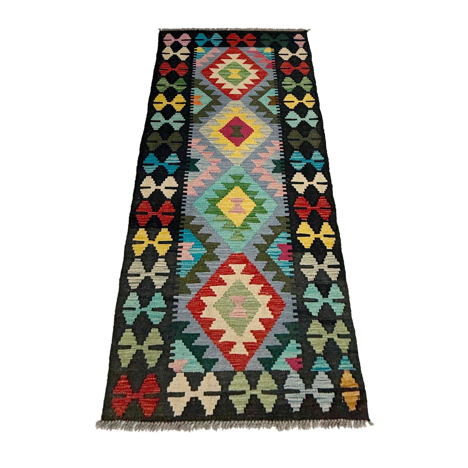 Handmade Multi Kilim Geometric 6' Runner