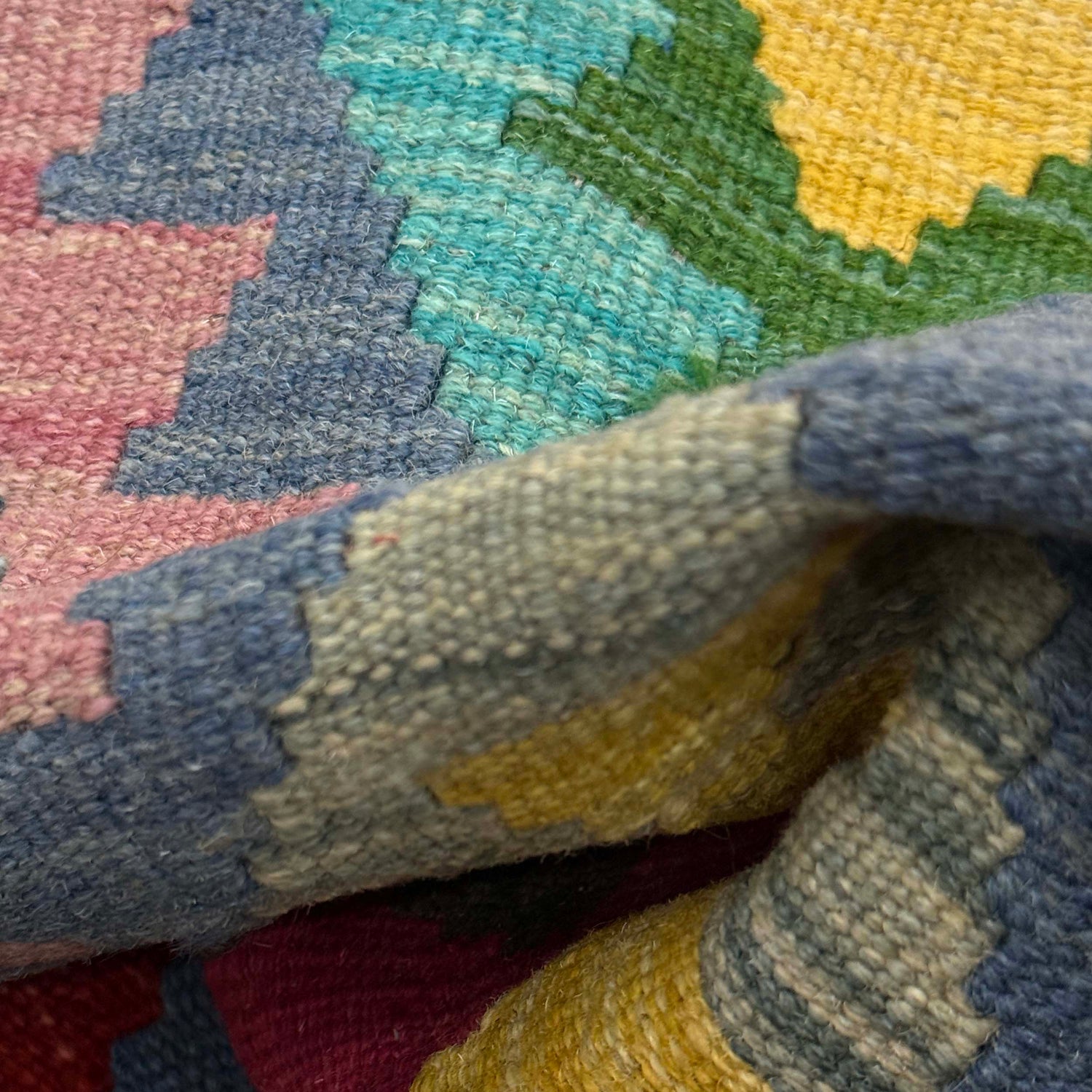Handmade Multi Kilim Geometric 6' Runner