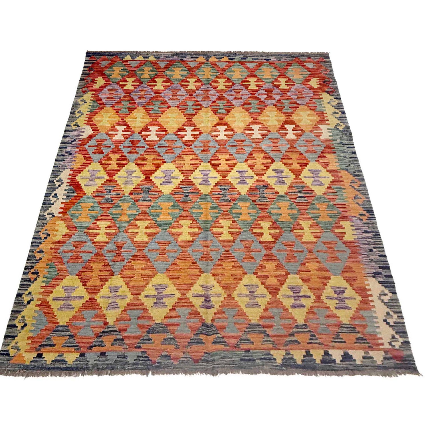 Handmade Multi Kilim Geometric 5x8 ft