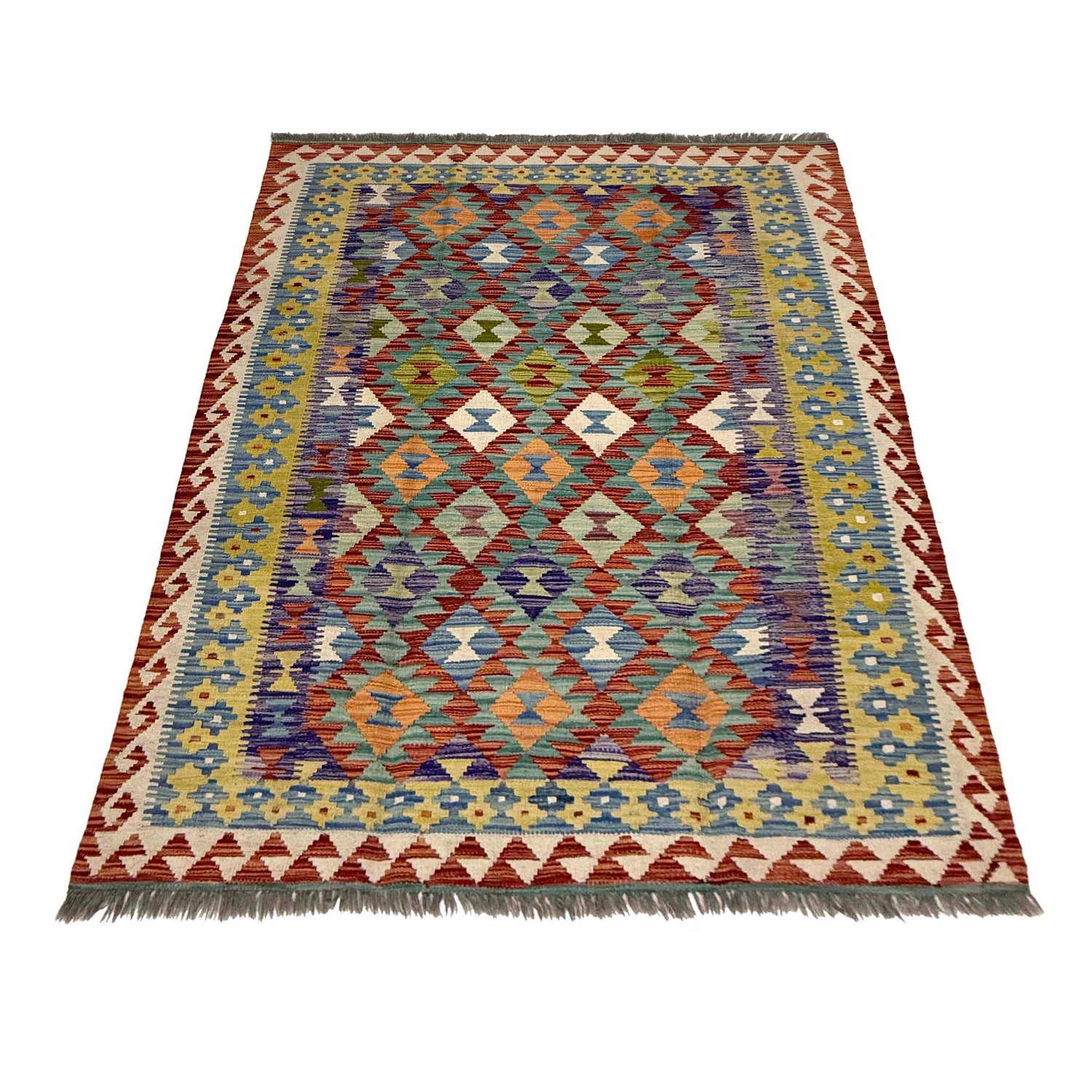 Handmade Multi Kilim Geometric 4x7 ft