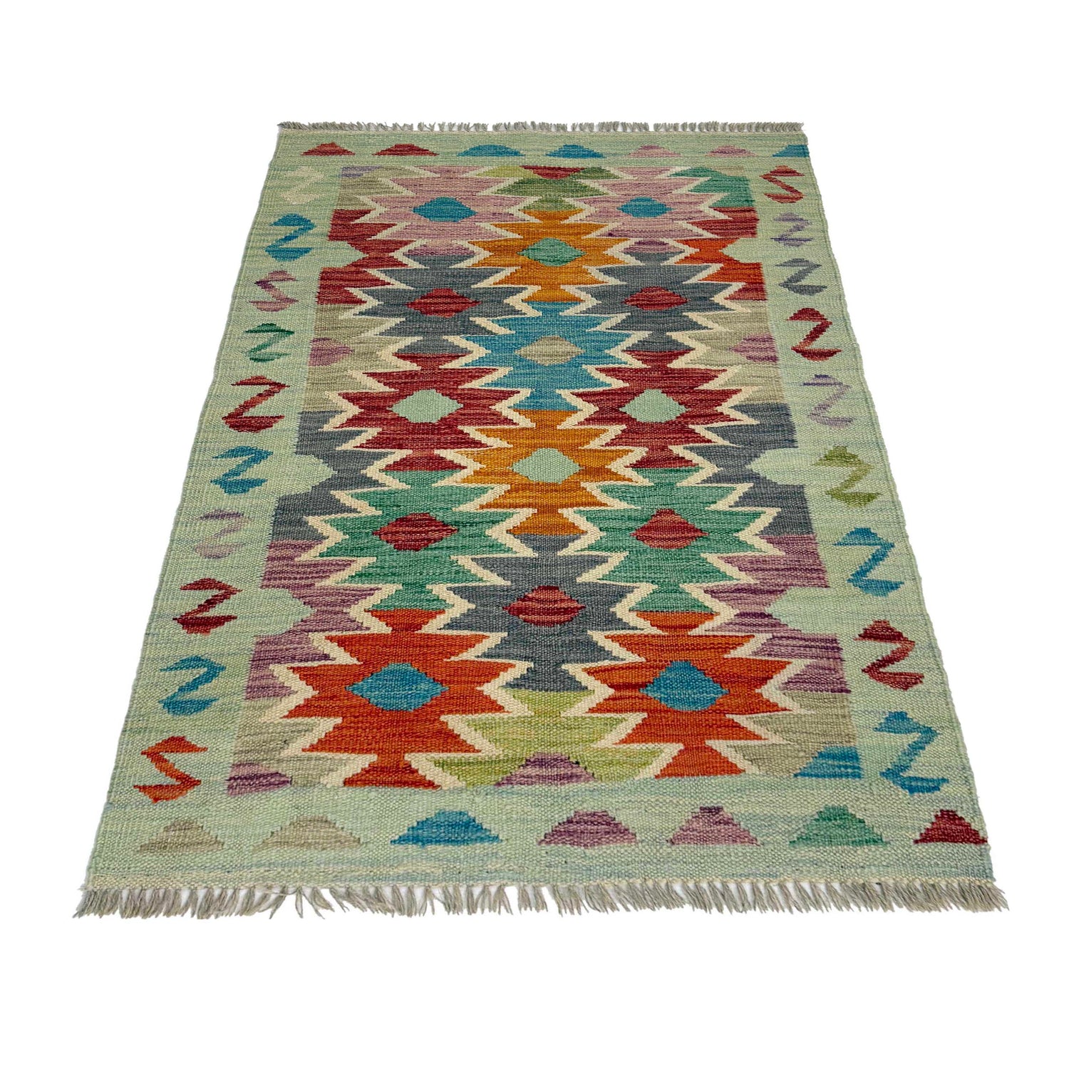 Handmade Multi Kilim Geometric 2x4 ft