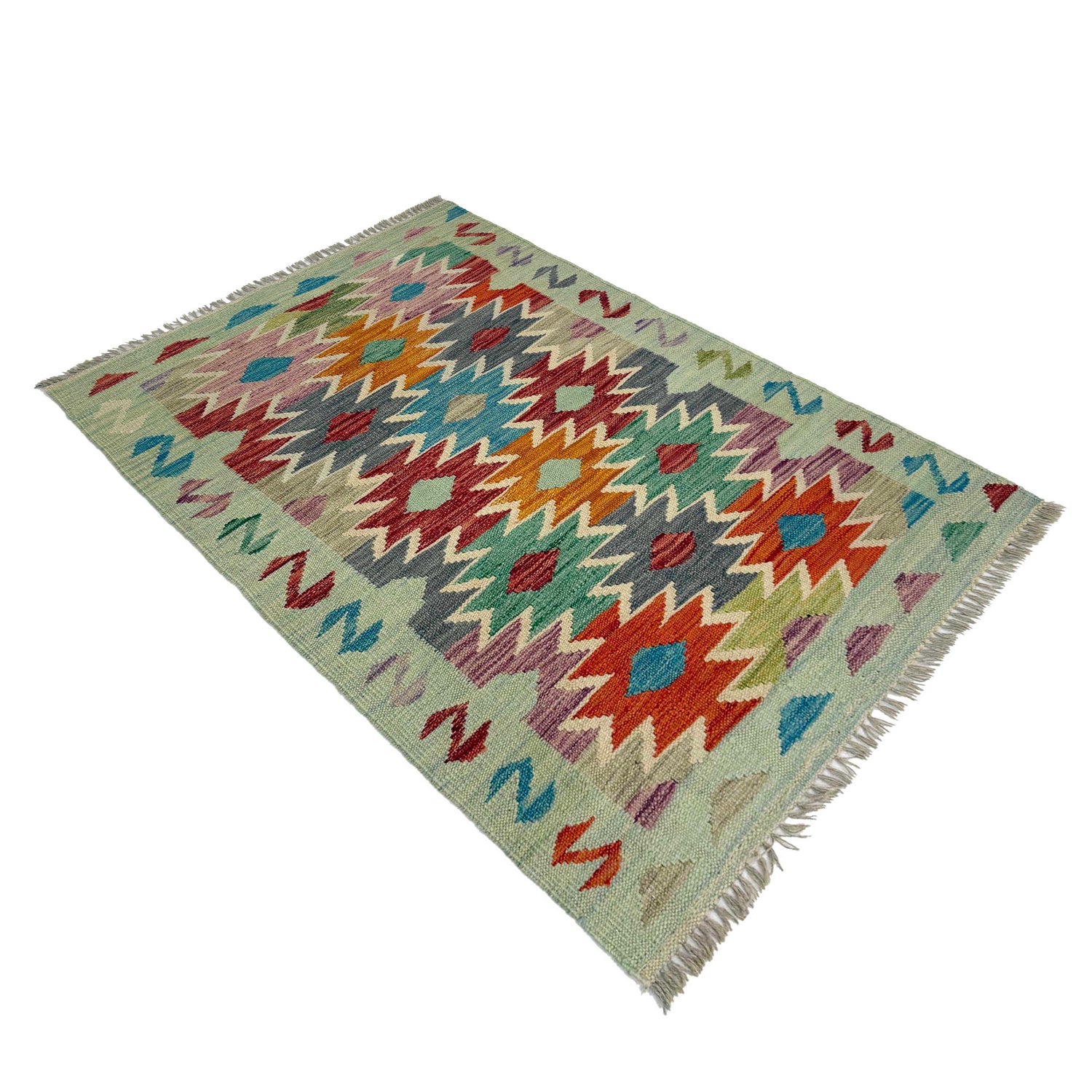 Handmade Multi Kilim Geometric 2x4 ft