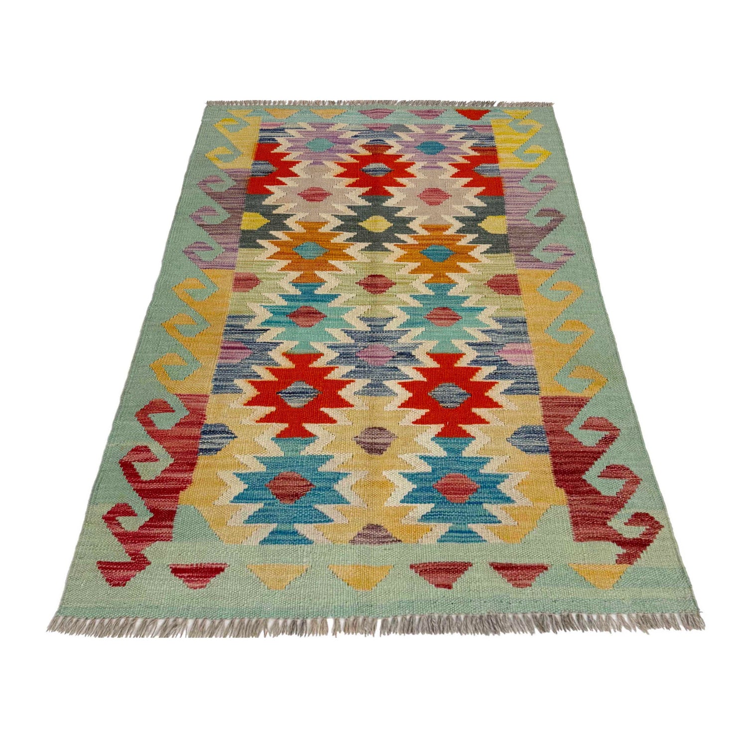 Handmade Multi Kilim Geometric 2x4 ft