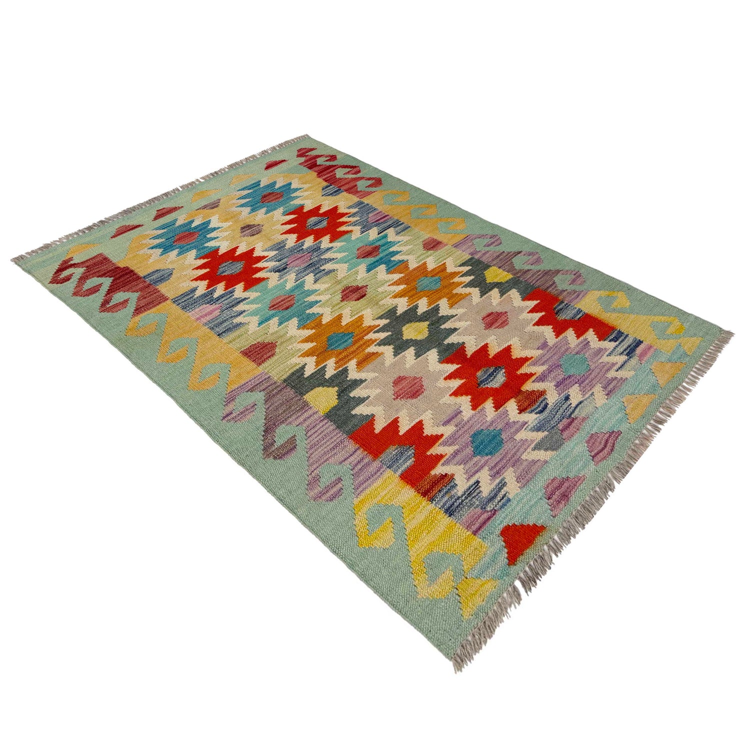 Handmade Multi Kilim Geometric 2x4 ft