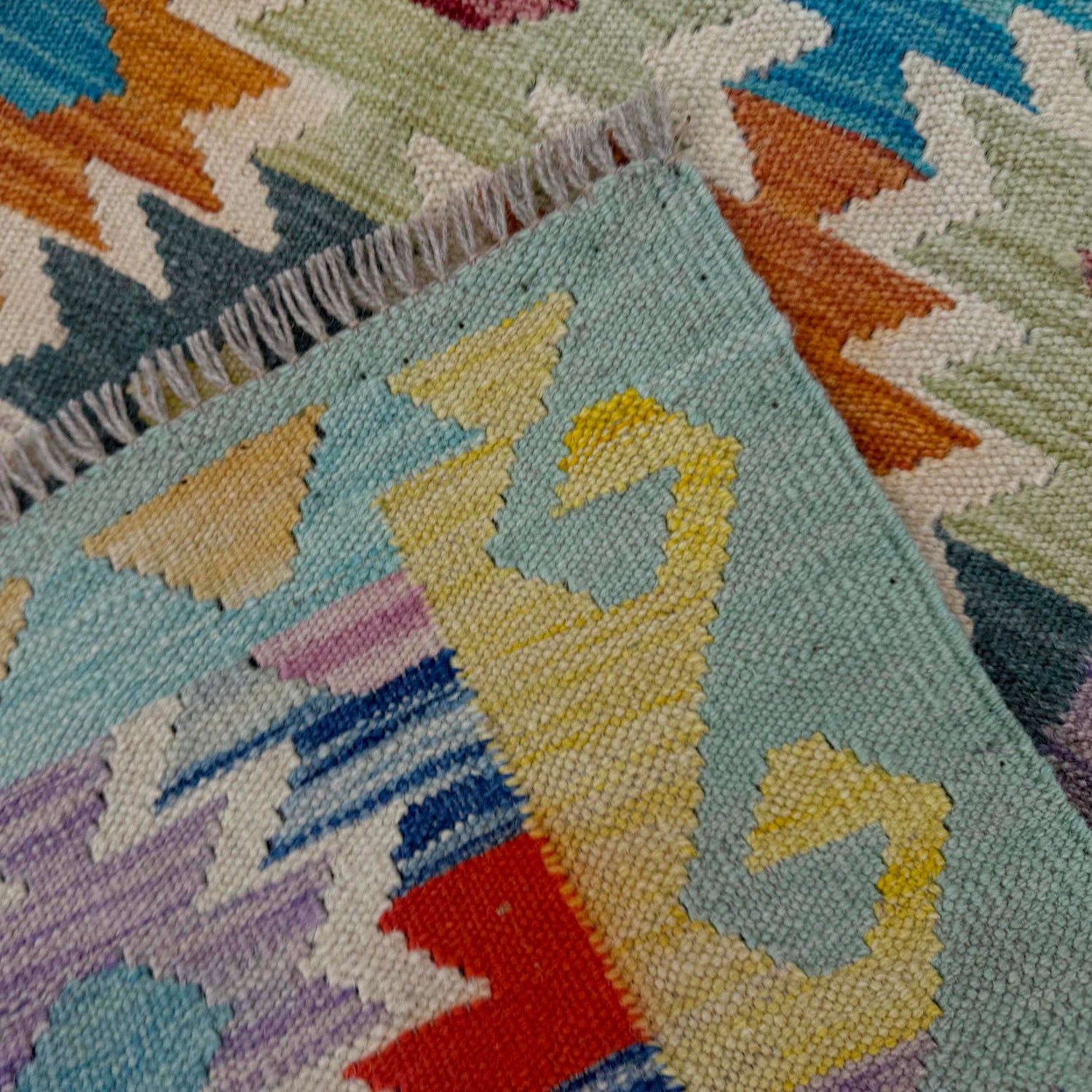 Handmade Multi Kilim Geometric 2x4 ft