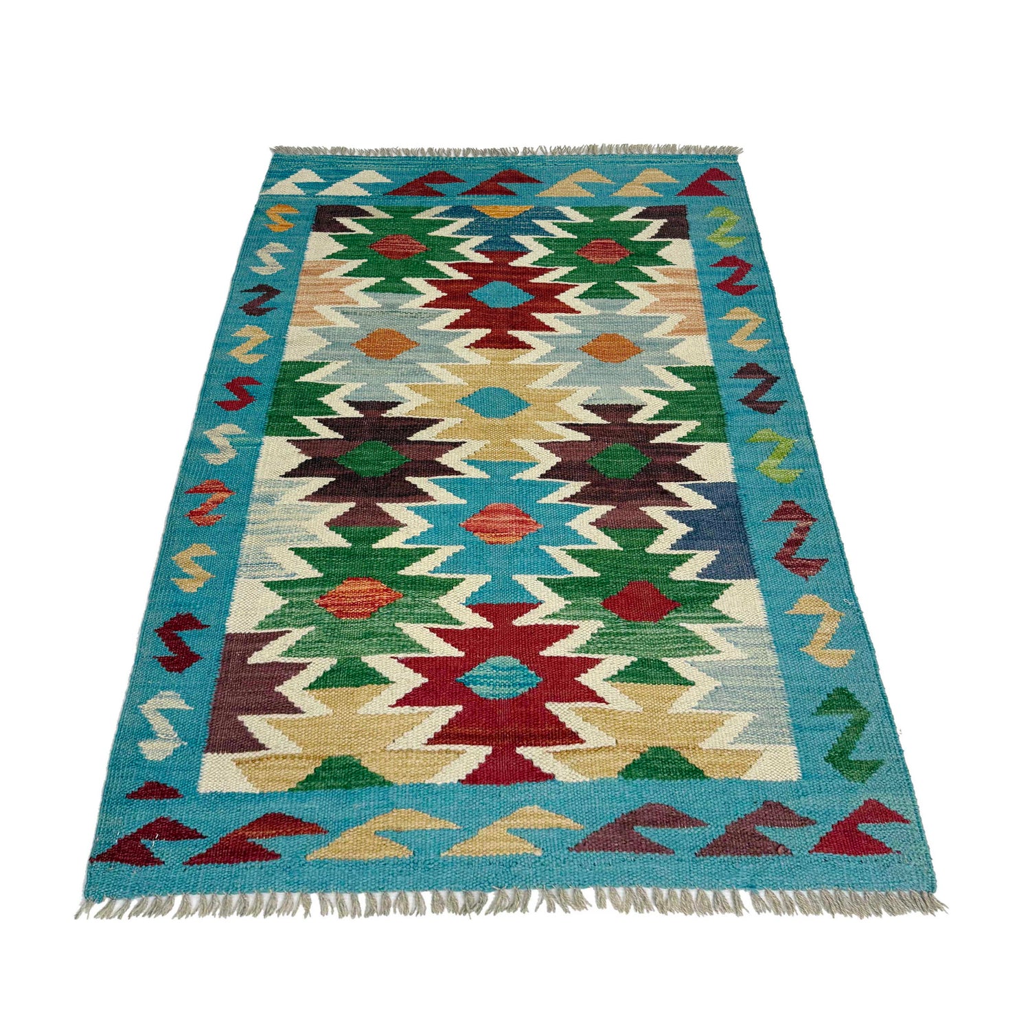 Handmade Multi Kilim Geometric 2x4 ft