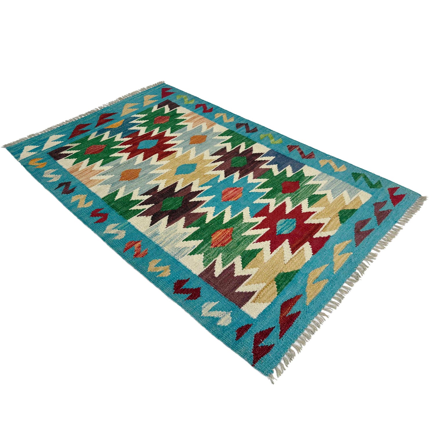 Handmade Multi Kilim Geometric 2x4 ft