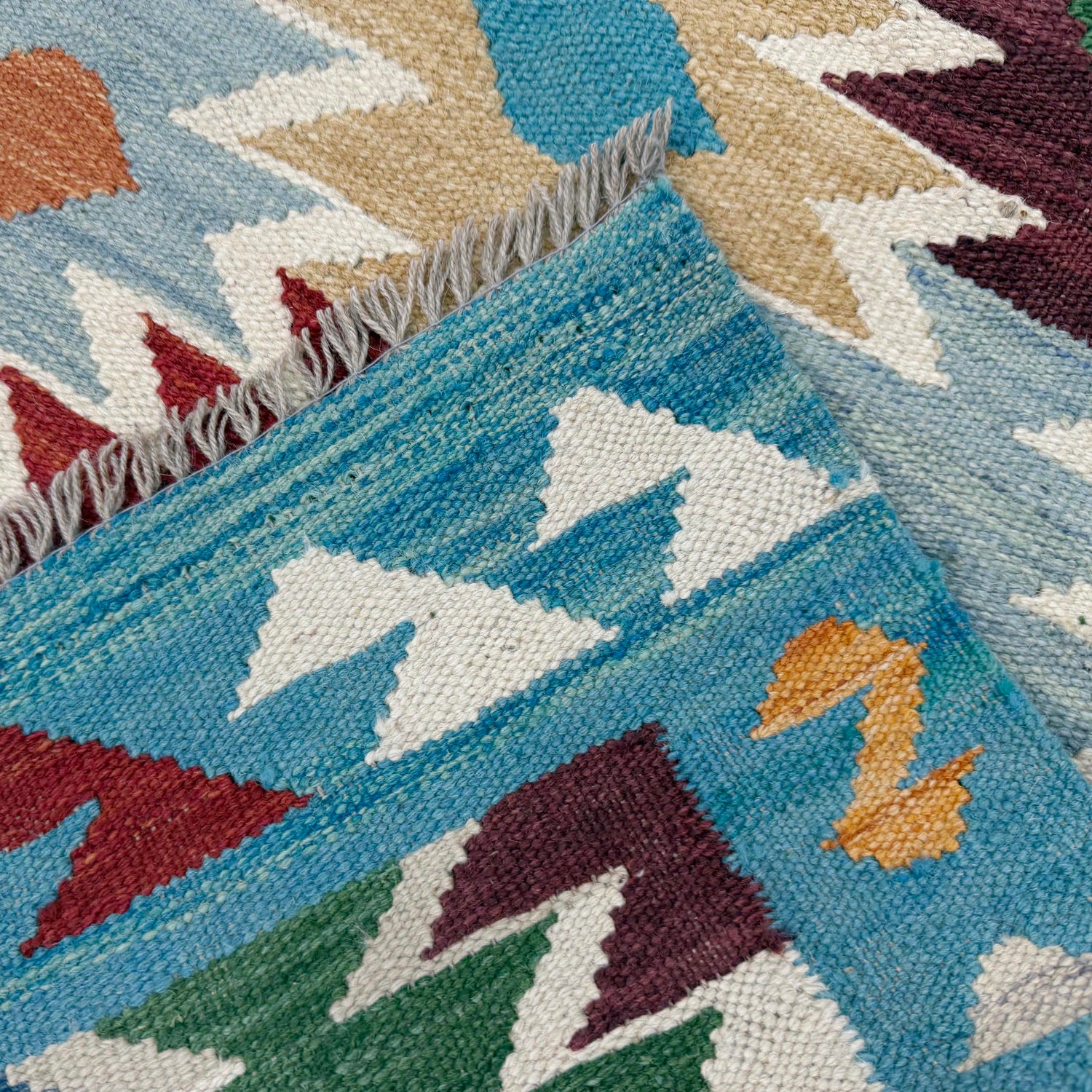 Handmade Multi Kilim Geometric 2x4 ft