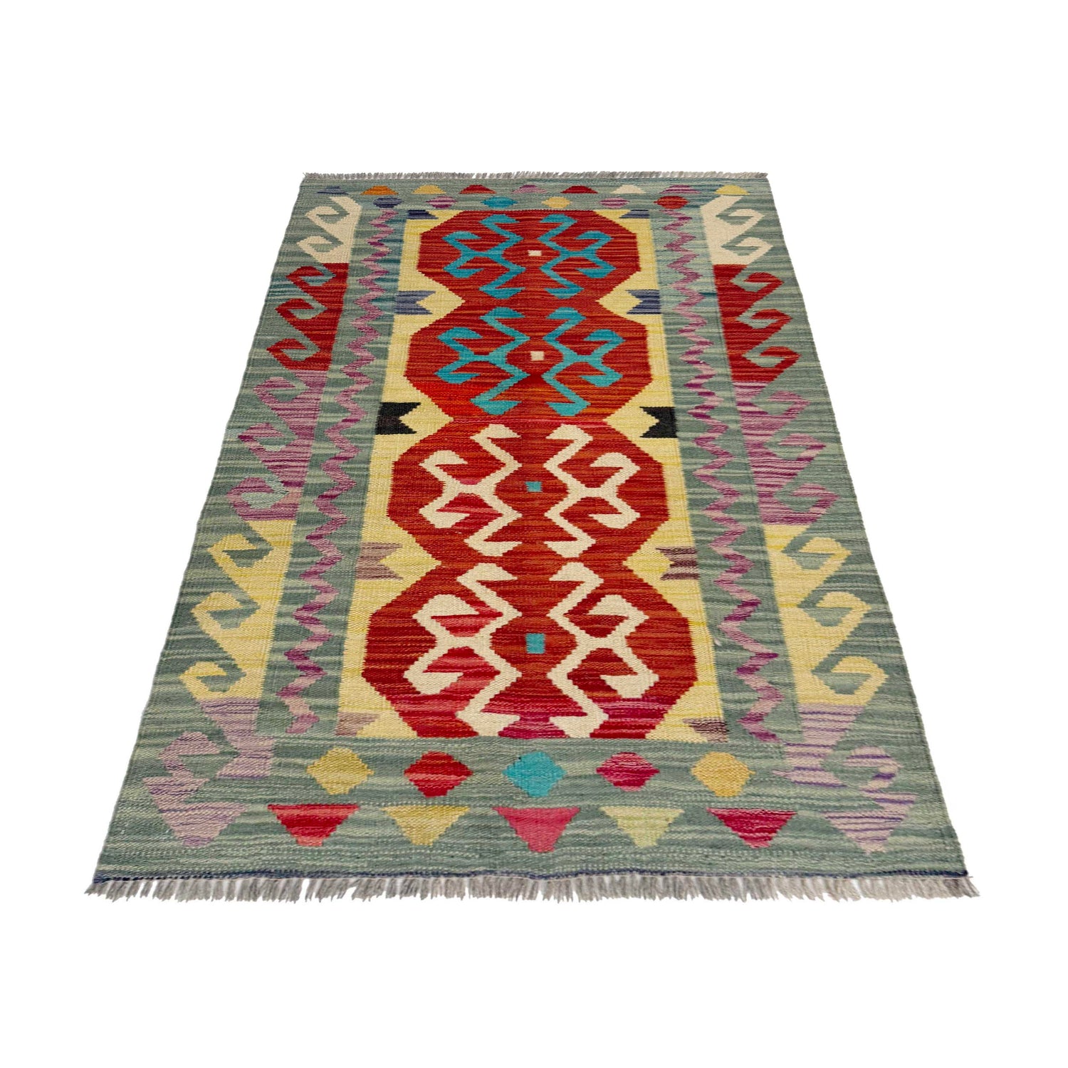 Handmade Multi Kilim Geometric 2x4 ft