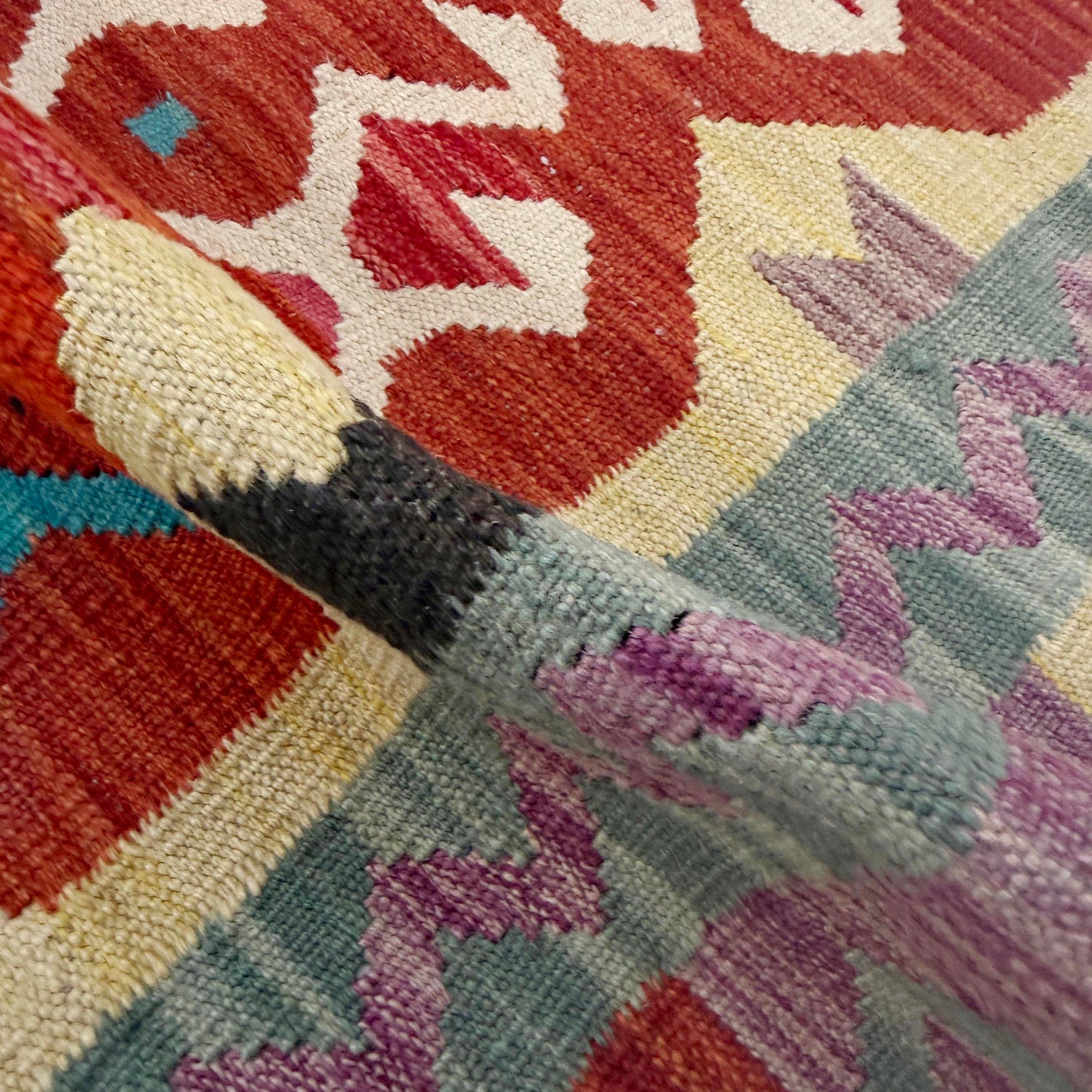 Handmade Multi Kilim Geometric 2x4 ft