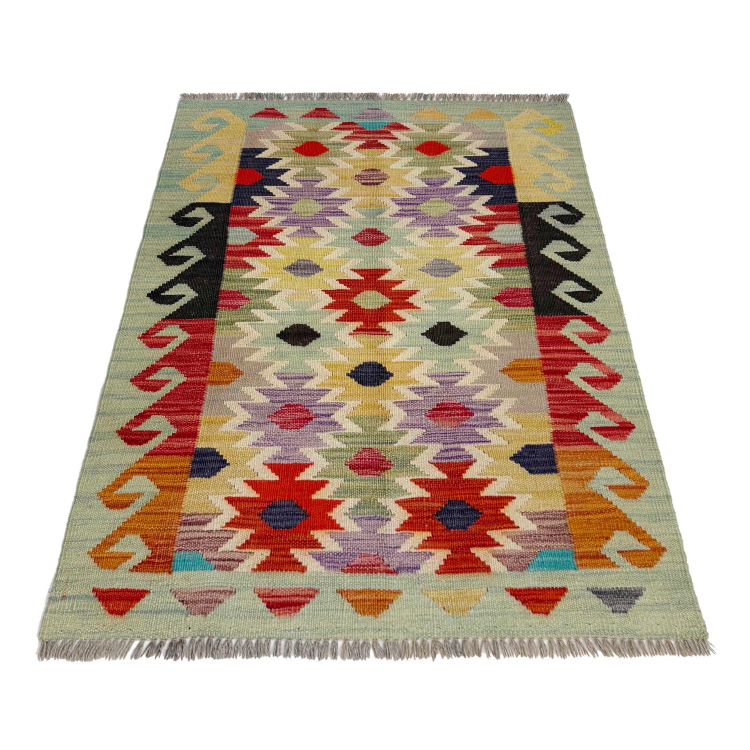 Handmade Multi Kilim Geometric 2x4 ft