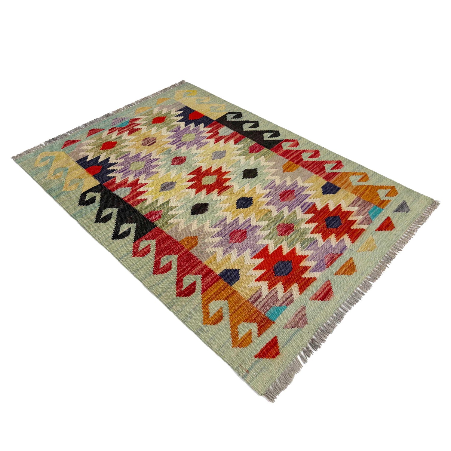 Handmade Multi Kilim Geometric 2x4 ft
