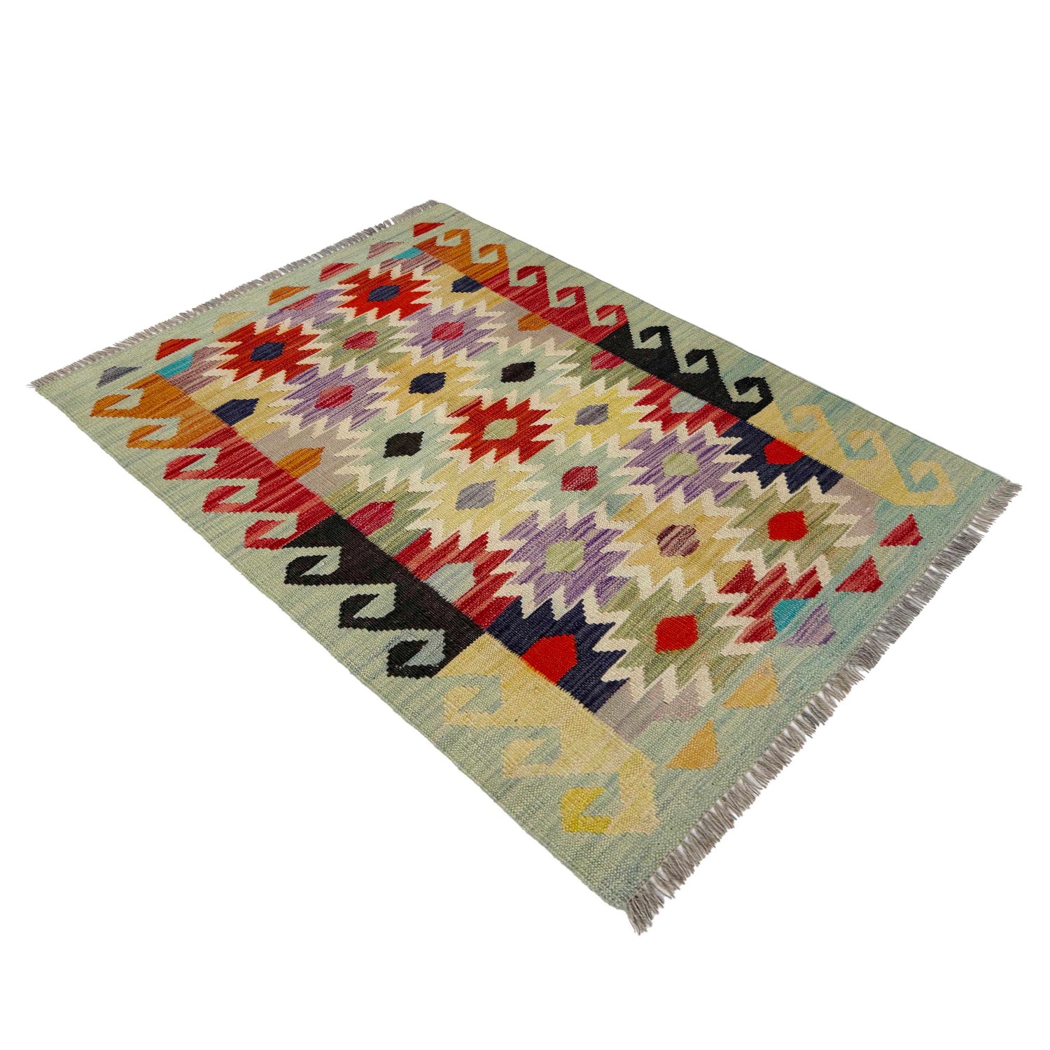 Handmade Multi Kilim Geometric 2x4 ft