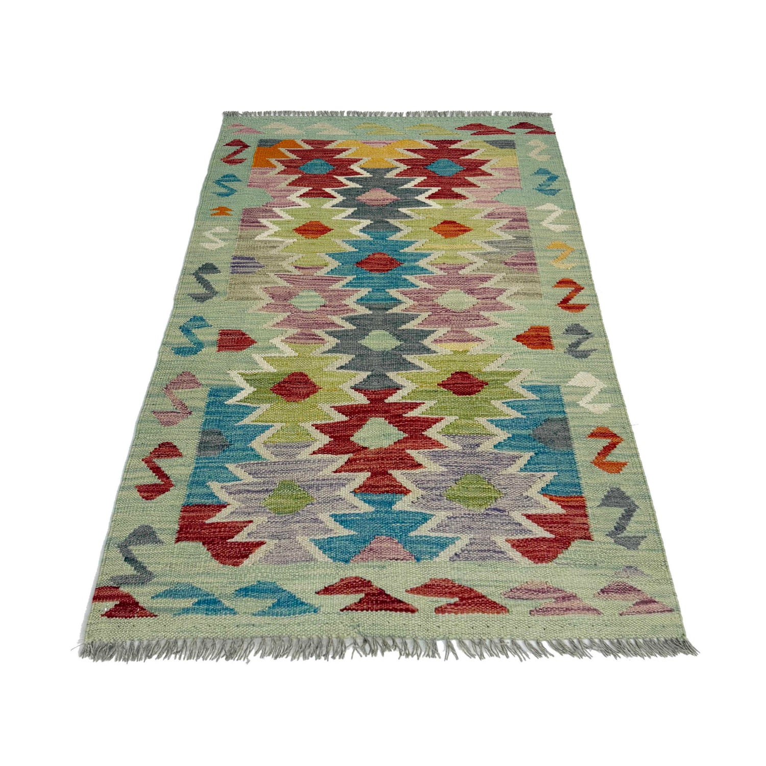 Handmade Multi Kilim Geometric 2x4 ft