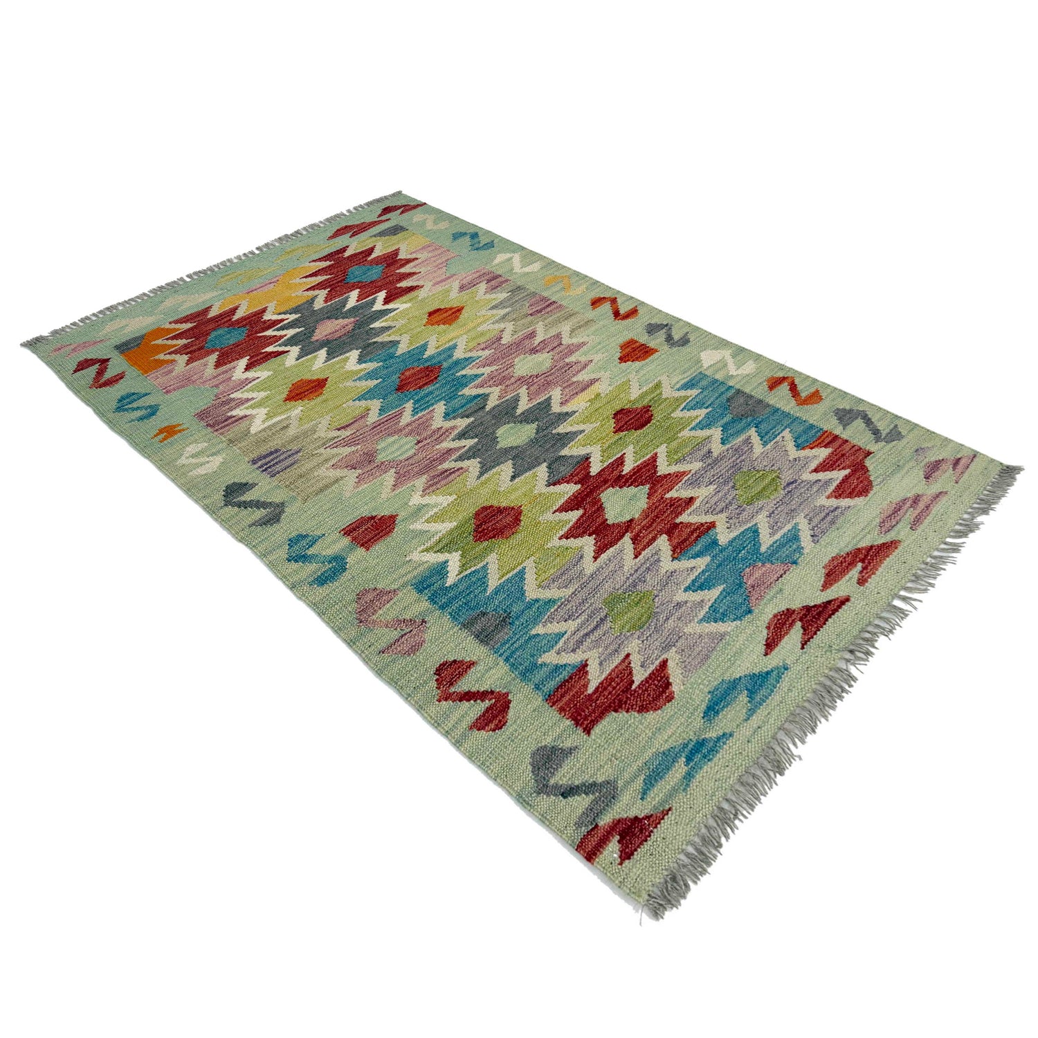 Handmade Multi Kilim Geometric 2x4 ft
