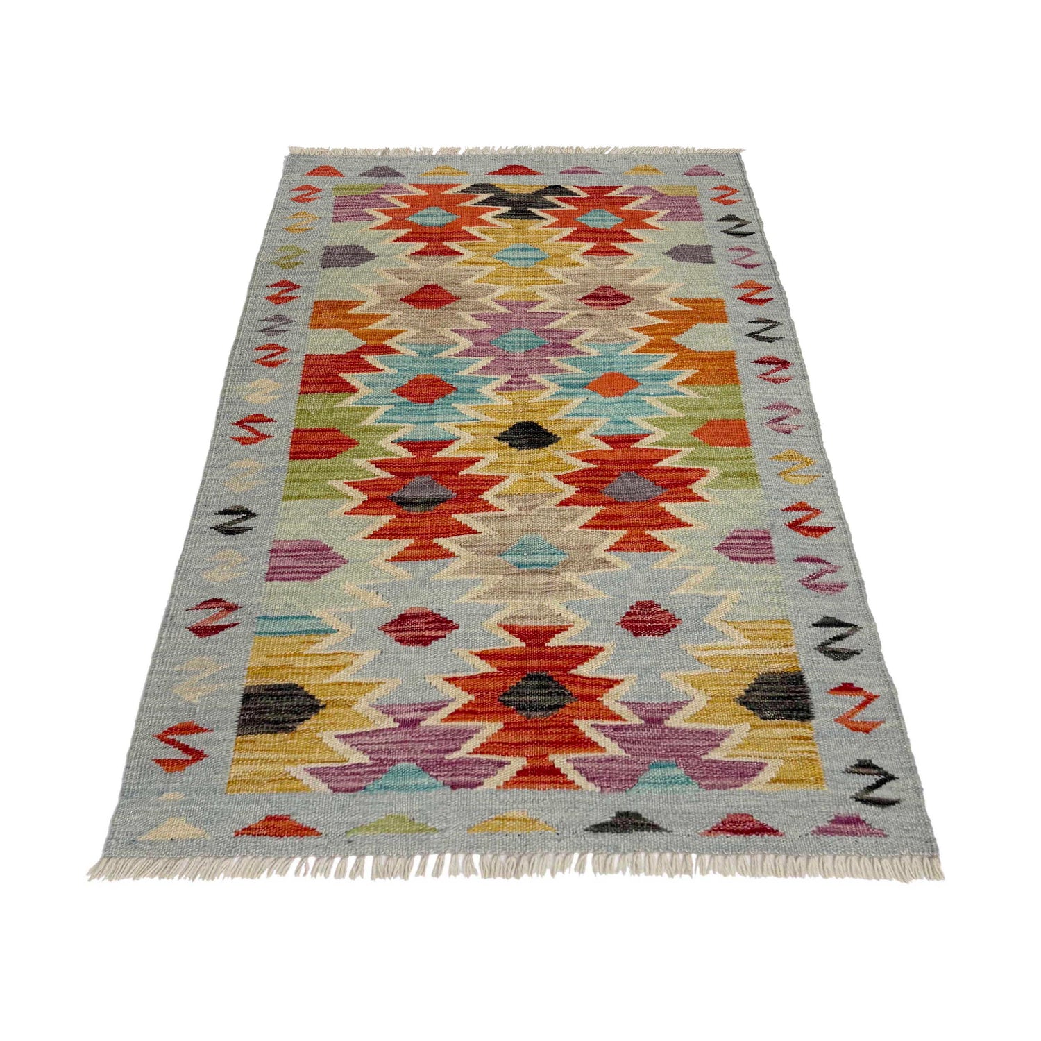 Handmade Multi Kilim Geometric 2x4 ft