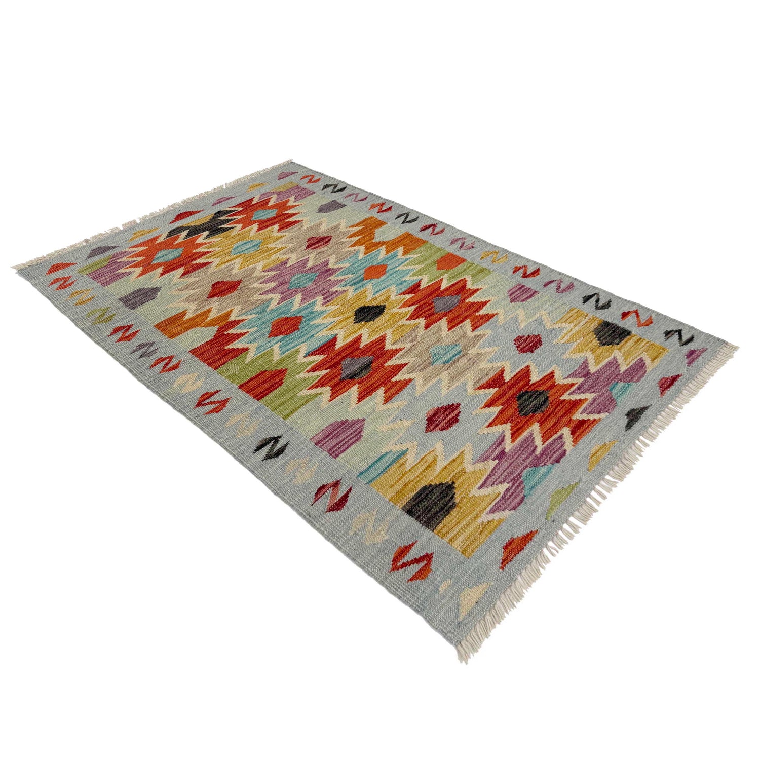 Handmade Multi Kilim Geometric 2x4 ft