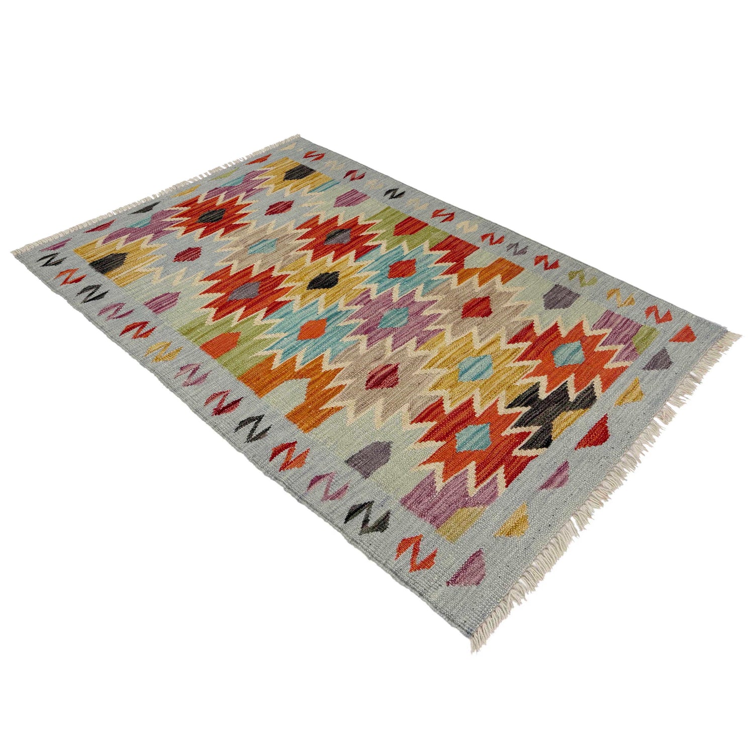 Handmade Multi Kilim Geometric 2x4 ft