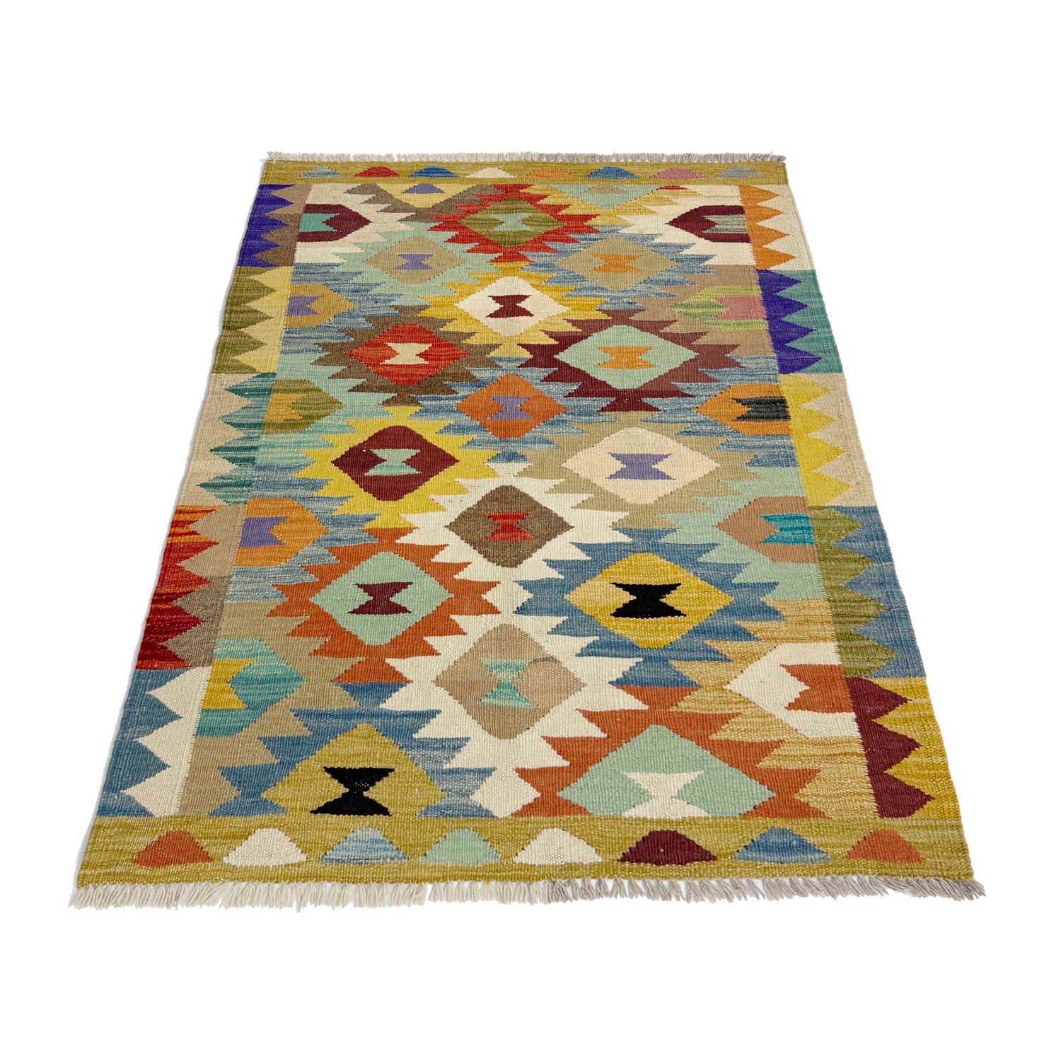 Handmade Multi Kilim Geometric 2x4 ft