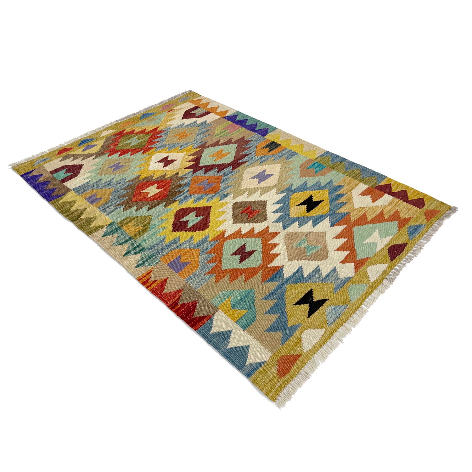 Handmade Multi Kilim Geometric 2x4 ft