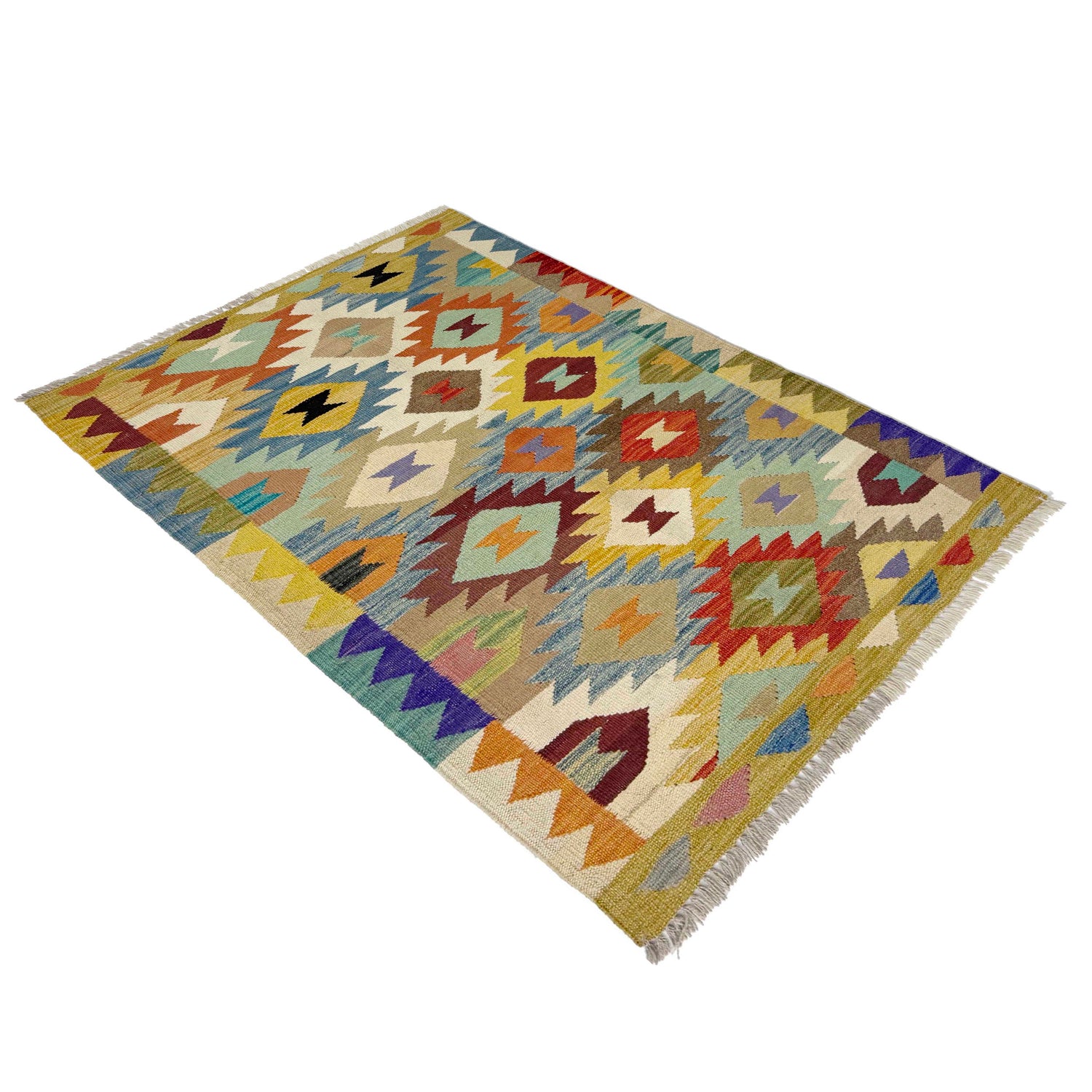 Handmade Multi Kilim Geometric 2x4 ft
