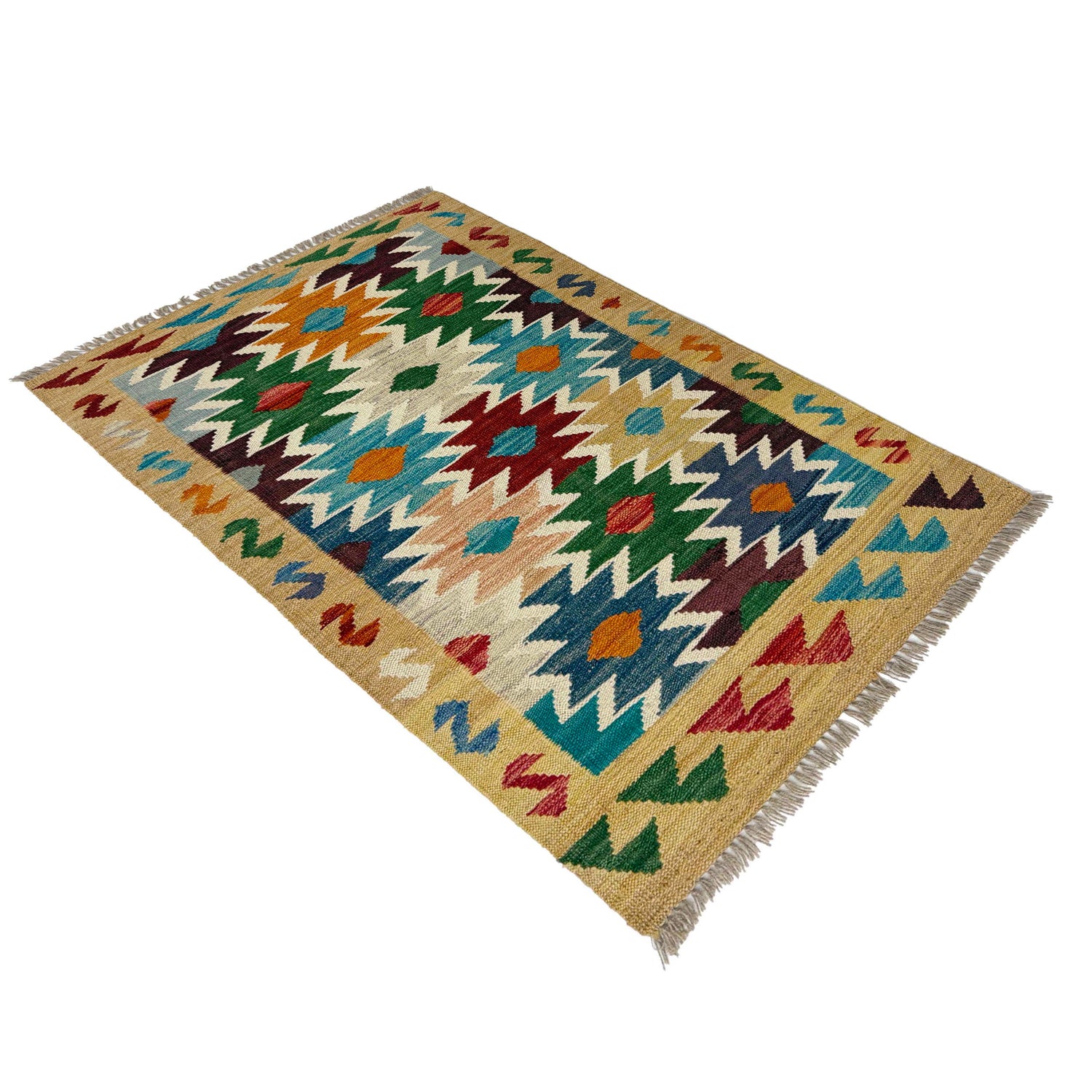 Handmade Multi Kilim Geometric 2x4 ft