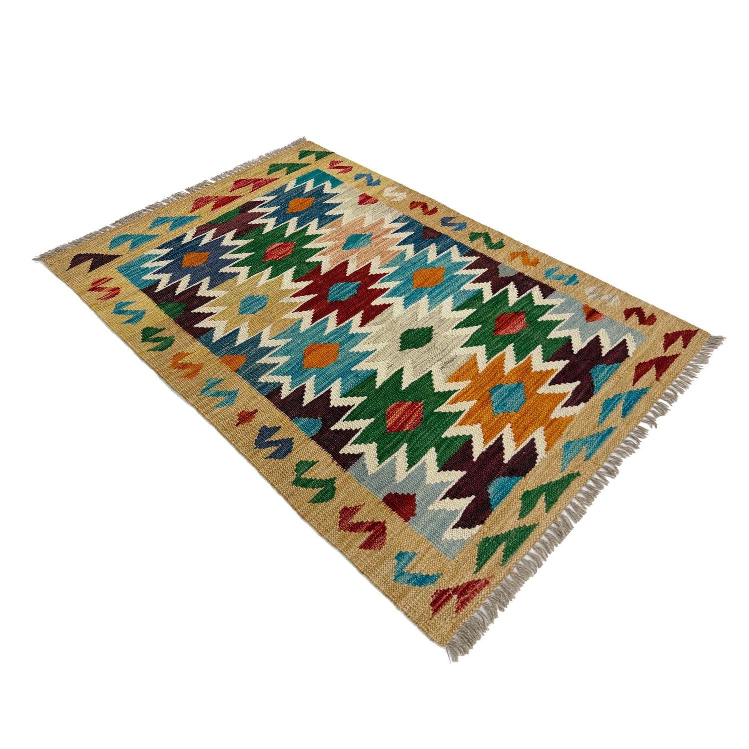 Handmade Multi Kilim Geometric 2x4 ft