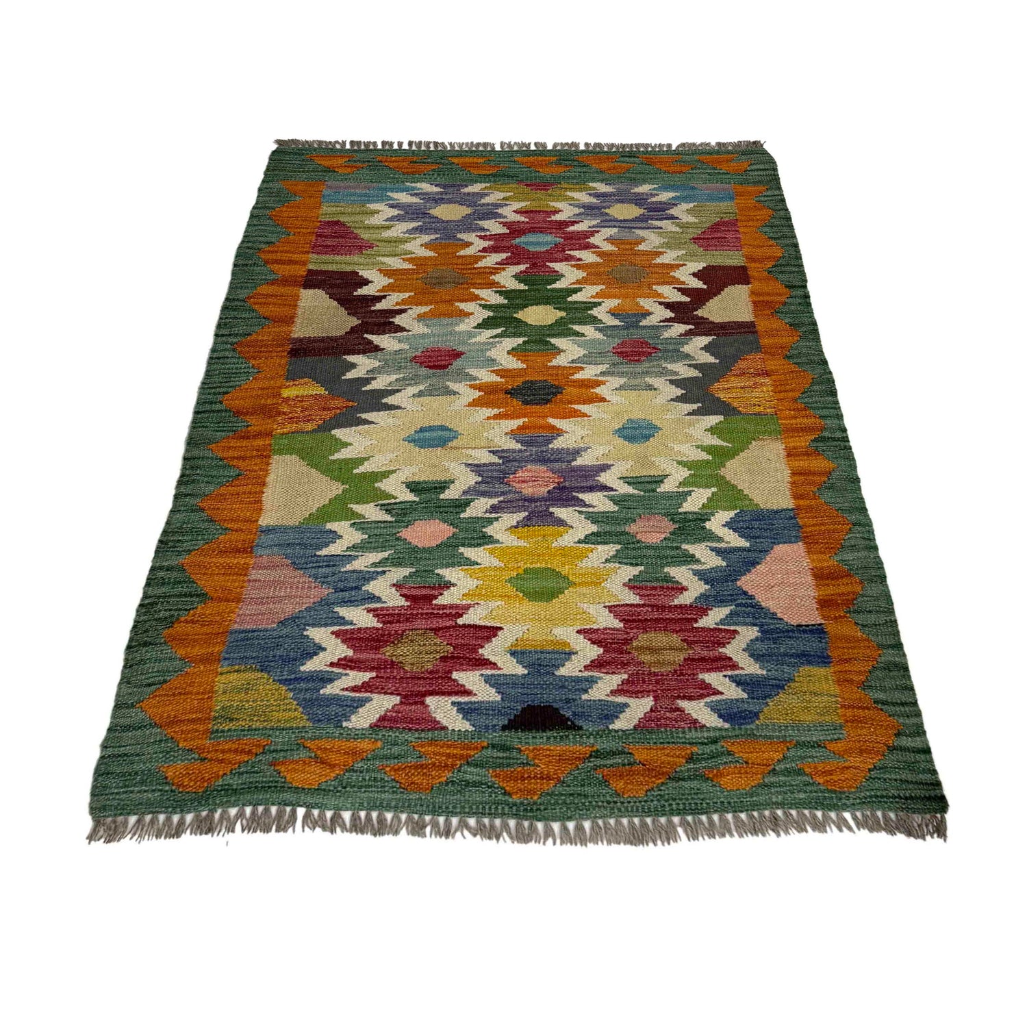 Handmade Multi Kilim Geometric 2x4 ft