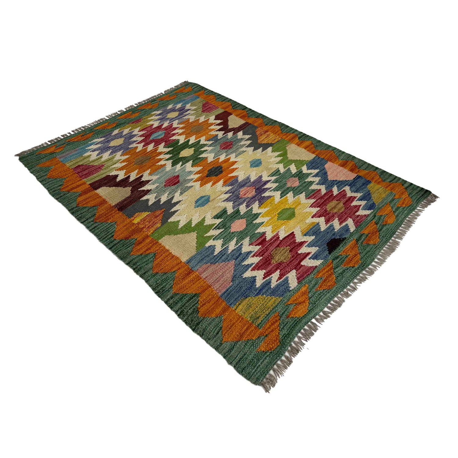 Handmade Multi Kilim Geometric 2x4 ft