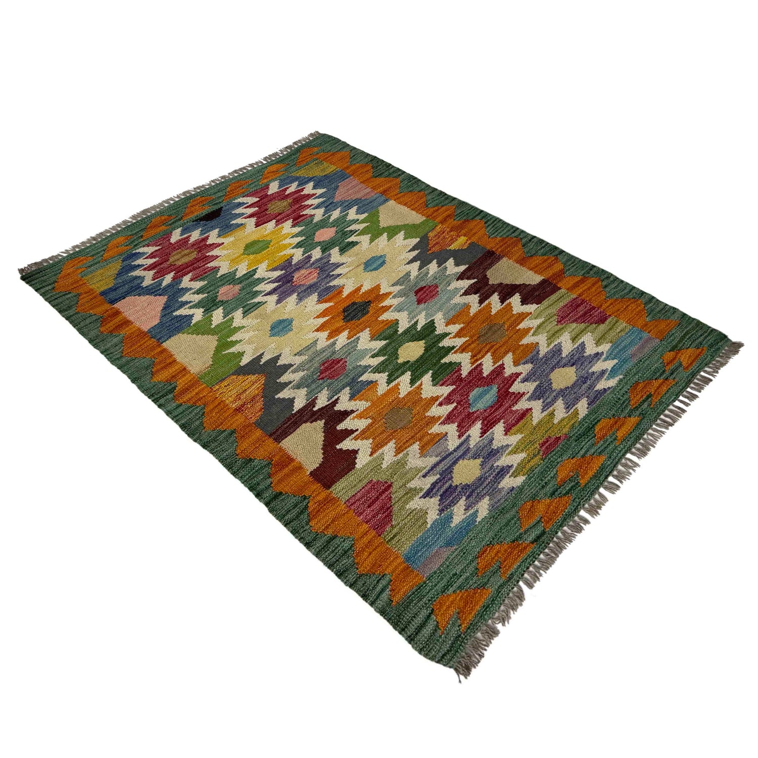 Handmade Multi Kilim Geometric 2x4 ft