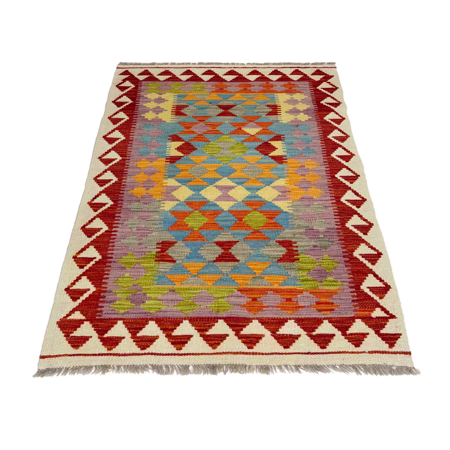 Handmade Multi Kilim Geometric 3x5 ft