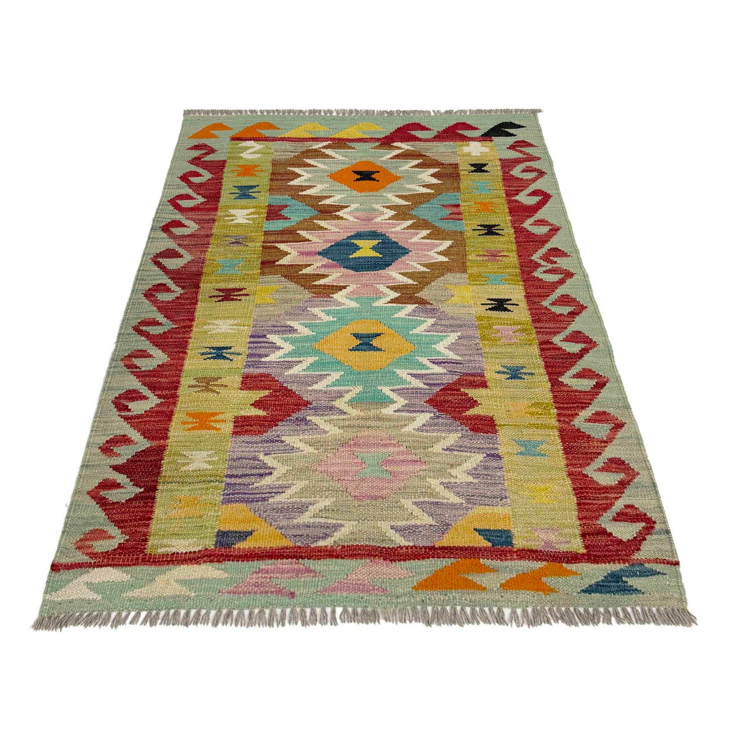 Handmade Multi Kilim Geometric 2x4 ft