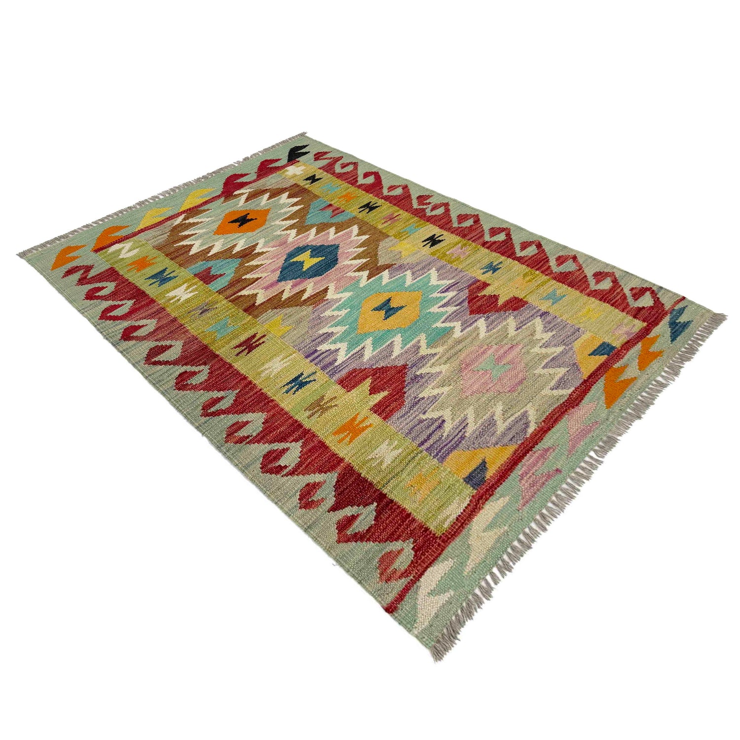 Handmade Multi Kilim Geometric 2x4 ft