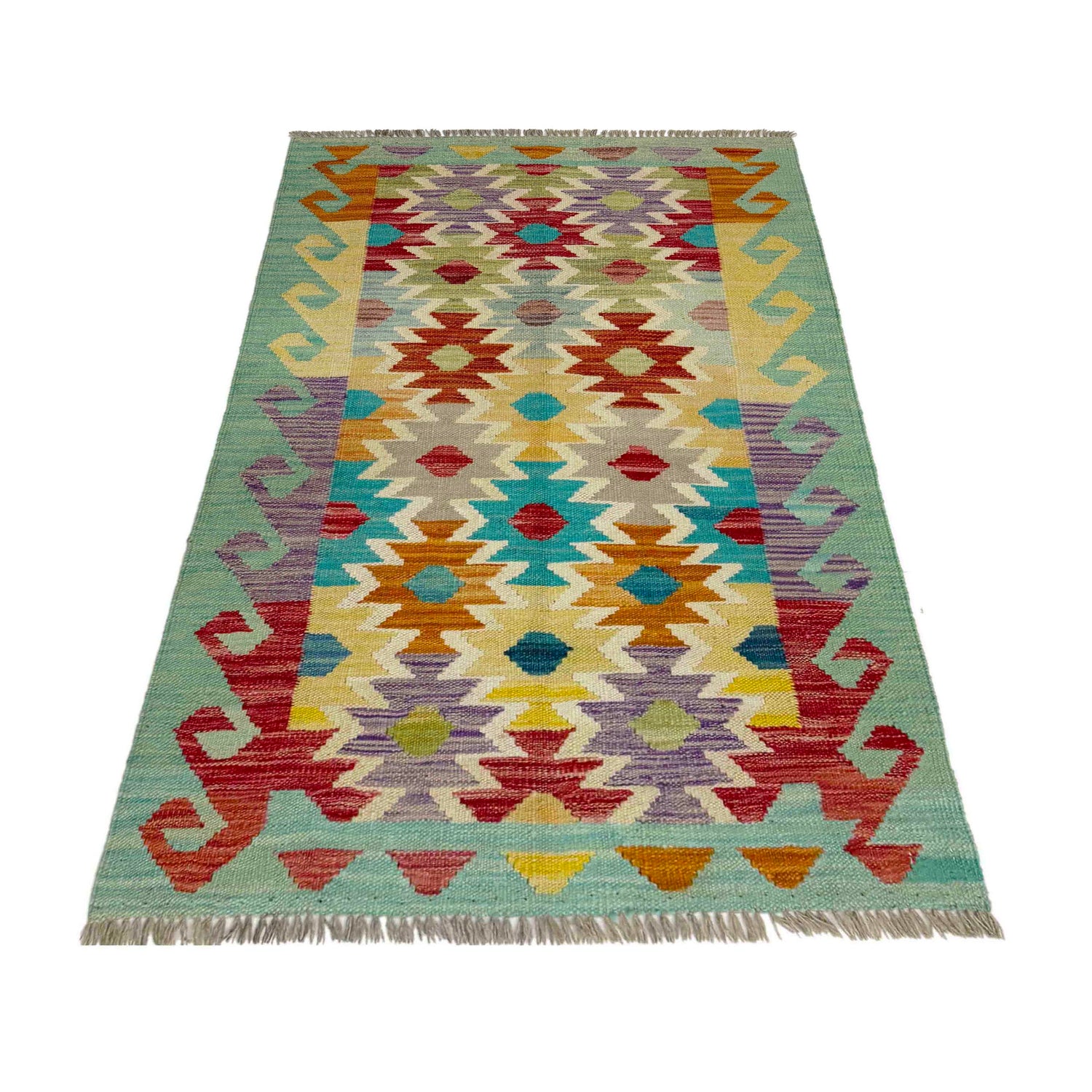 Handmade Multi Kilim Geometric 2x4 ft