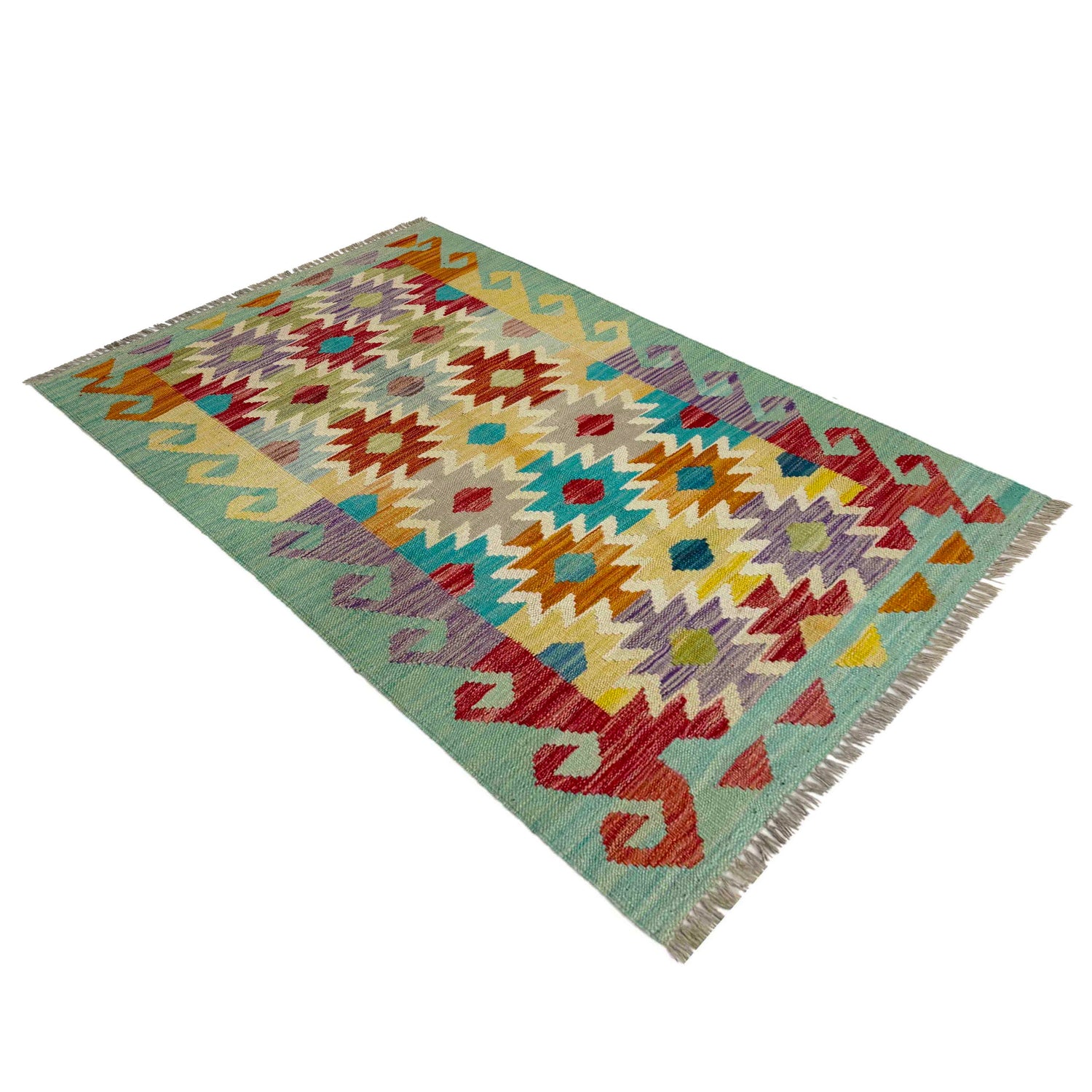 Handmade Multi Kilim Geometric 2x4 ft