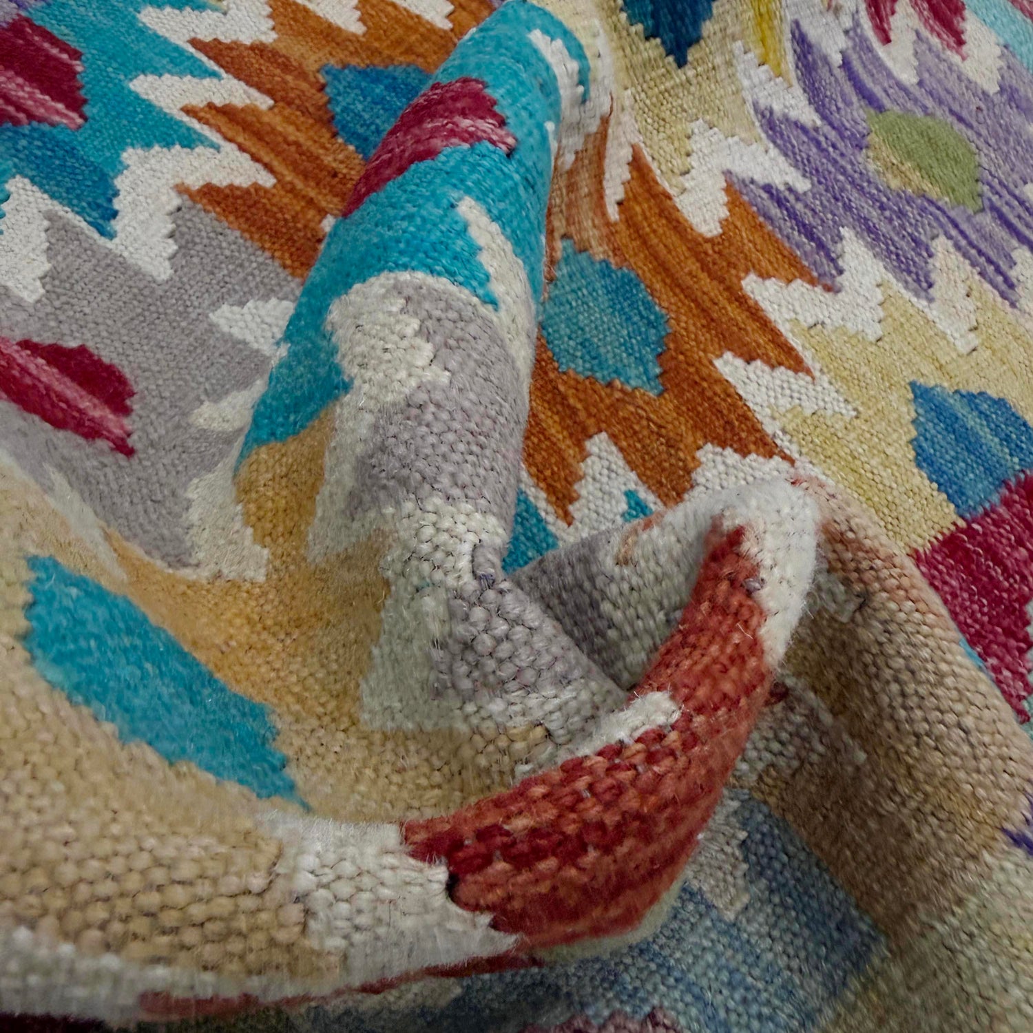 Handmade Multi Kilim Geometric 2x4 ft