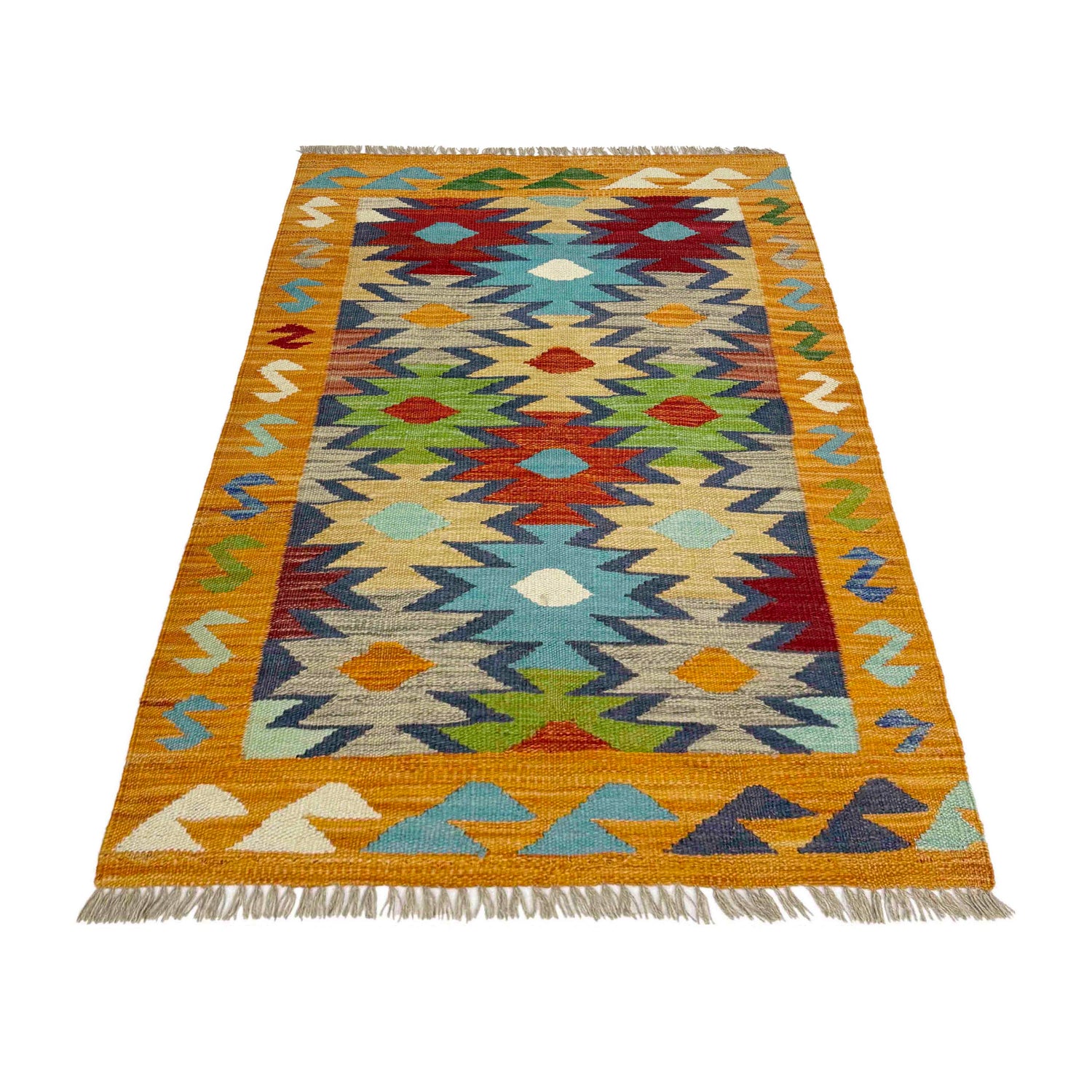 Handmade Multi Kilim Geometric 2x4 ft