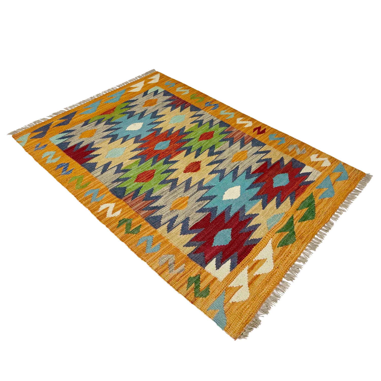 Handmade Multi Kilim Geometric 2x4 ft