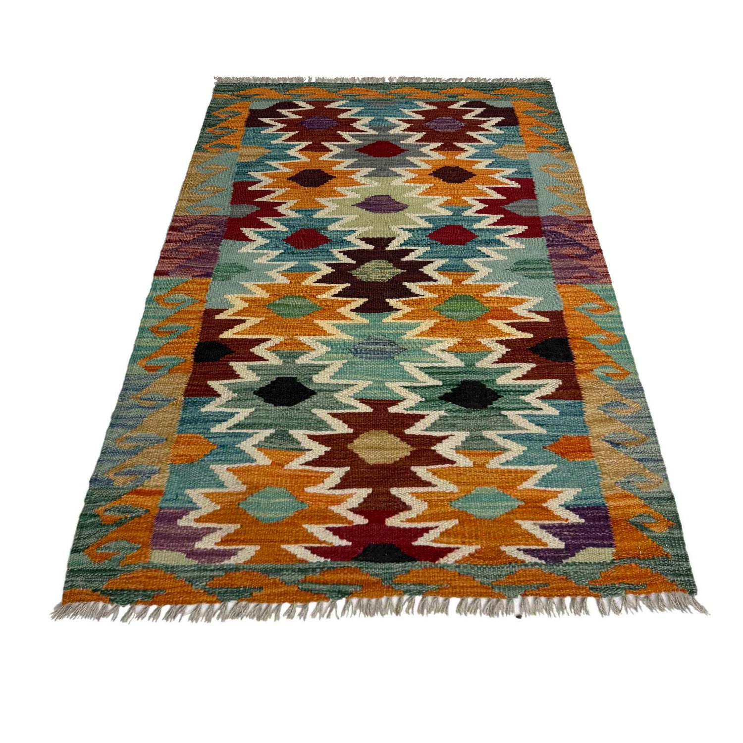 Handmade Multi Kilim Geometric 2x4 ft