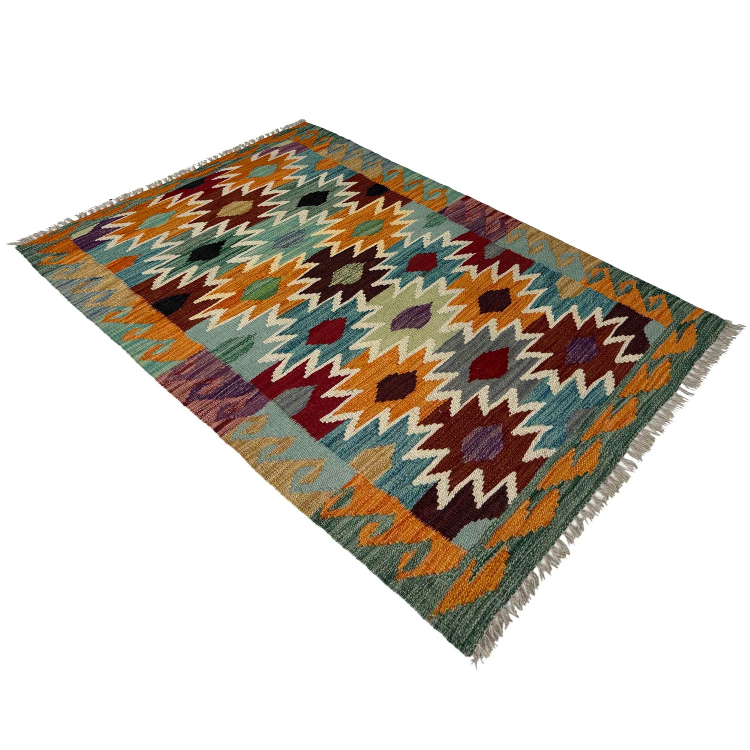Handmade Multi Kilim Geometric 2x4 ft