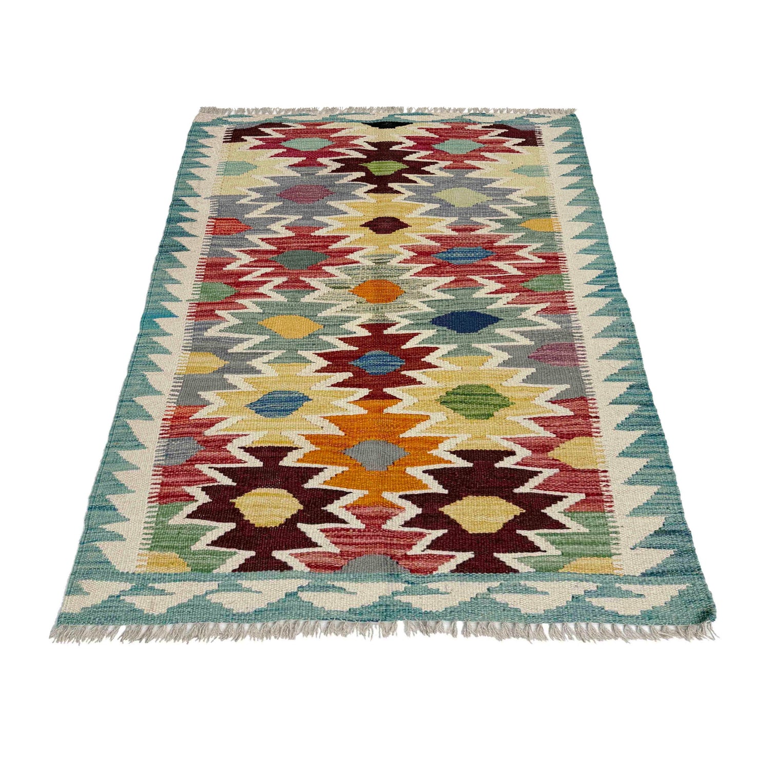 Handmade Multi Kilim Geometric 2x4 ft