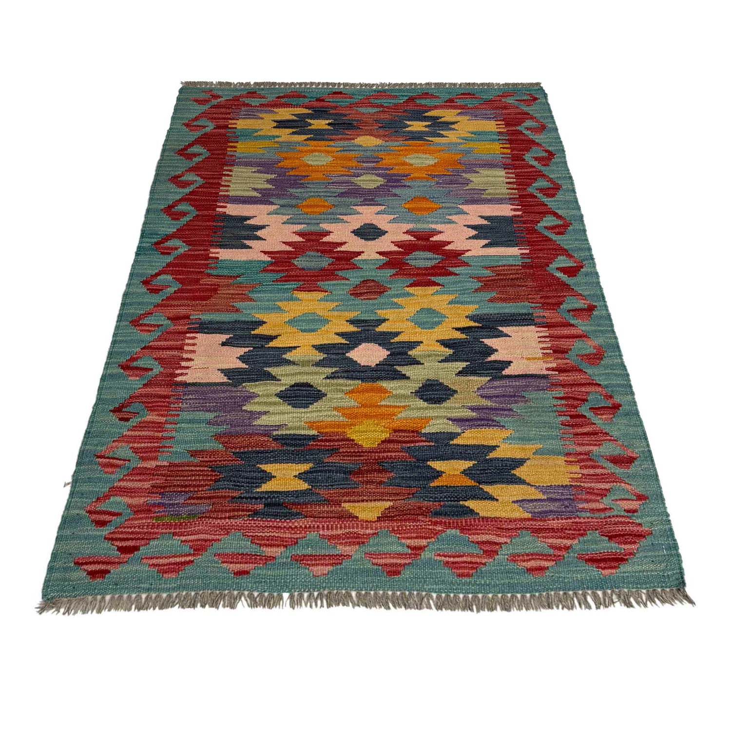 Handmade Multi Kilim Geometric 2x4 ft