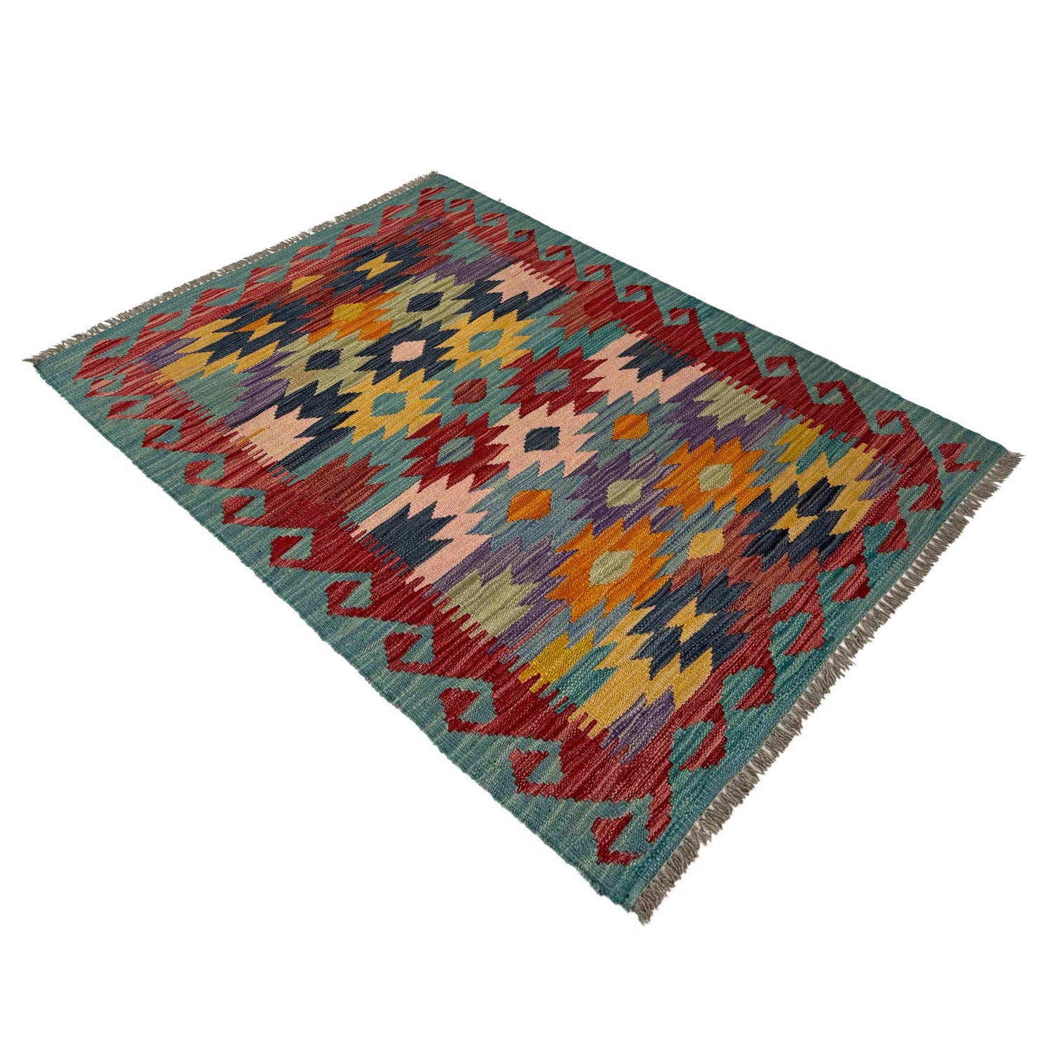 Handmade Multi Kilim Geometric 2x4 ft