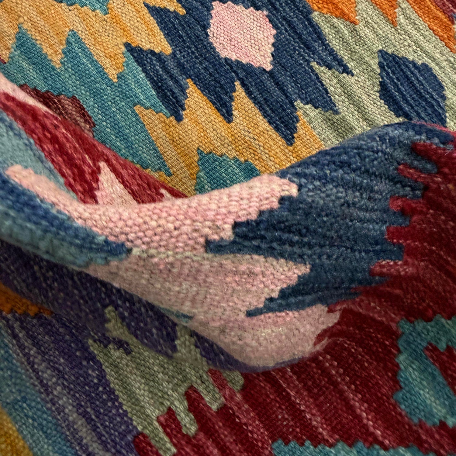 Handmade Multi Kilim Geometric 2x4 ft